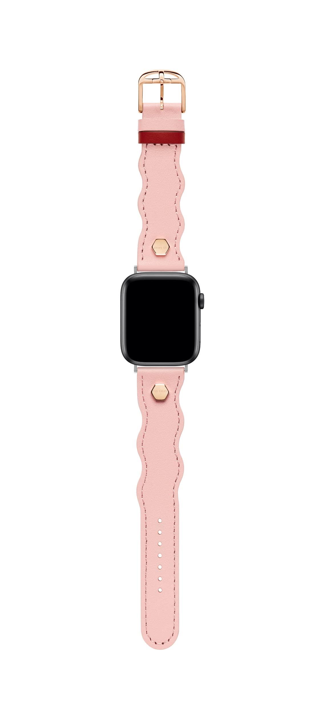 Ted Baker Pink Wavy Leather Strap Fuchsia Keeper for Apple Watch® (Model: BKS38F107B0)