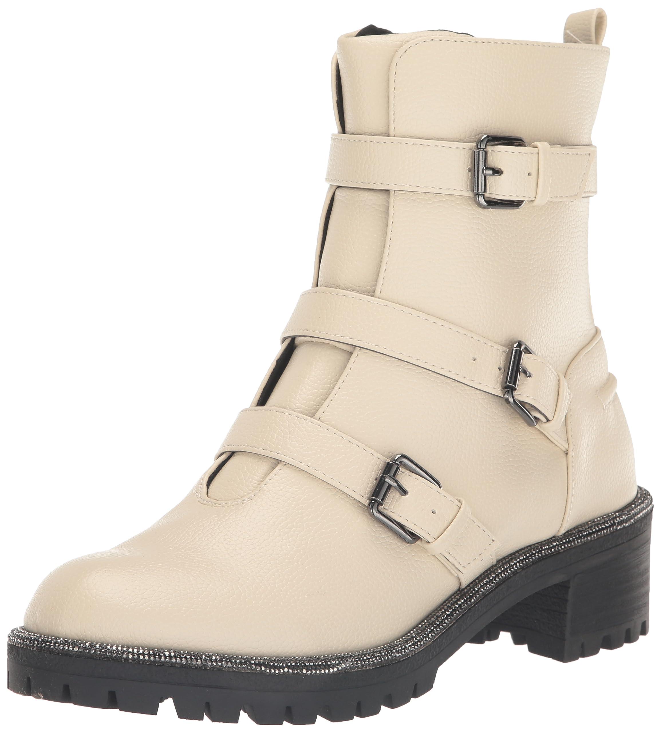 tate womens faux leather rhinestone motorcycle boots