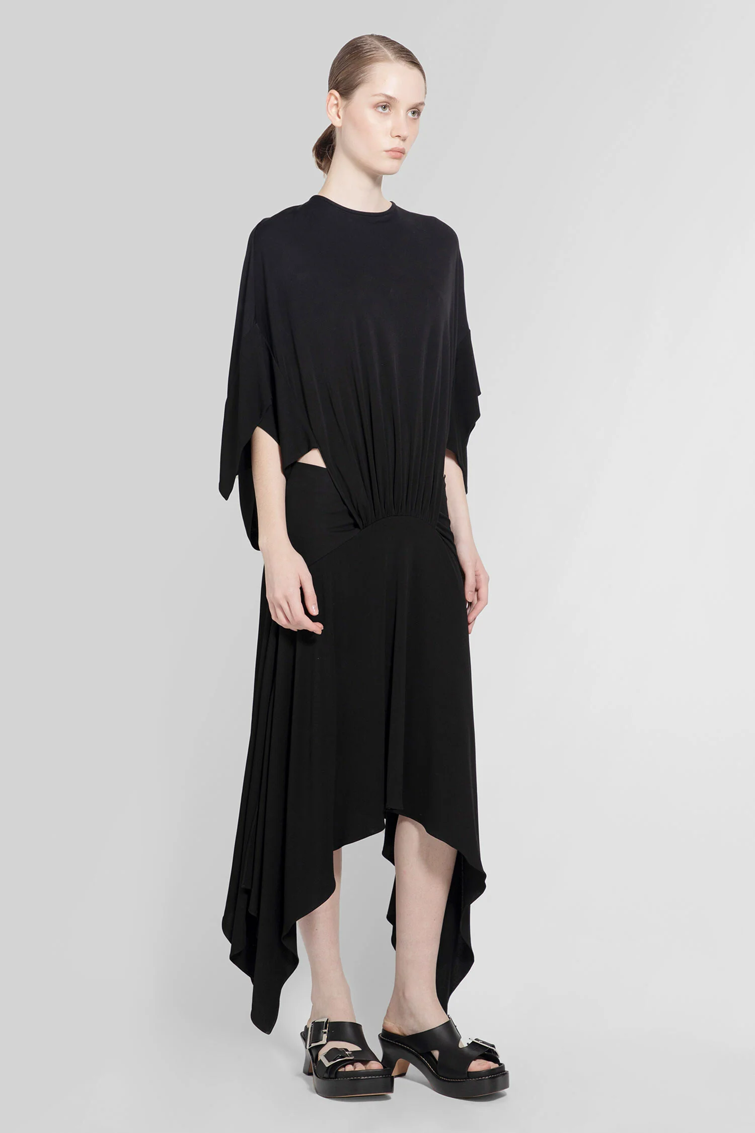 draped dress in viscose