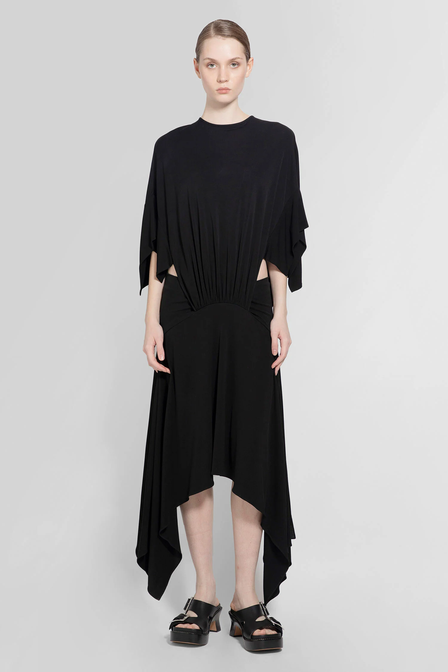 draped dress in viscose