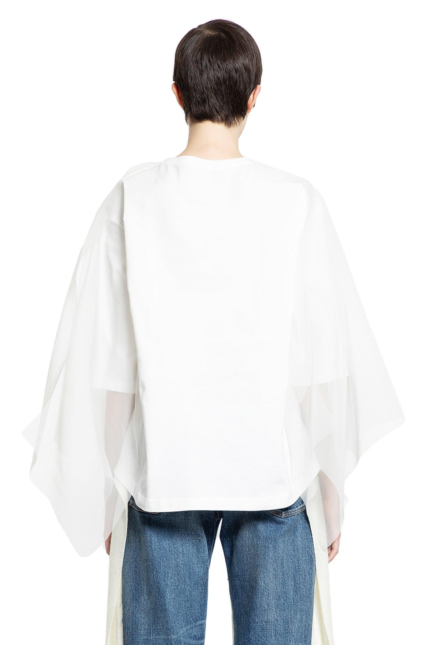 cotton jersey and tulle blouse