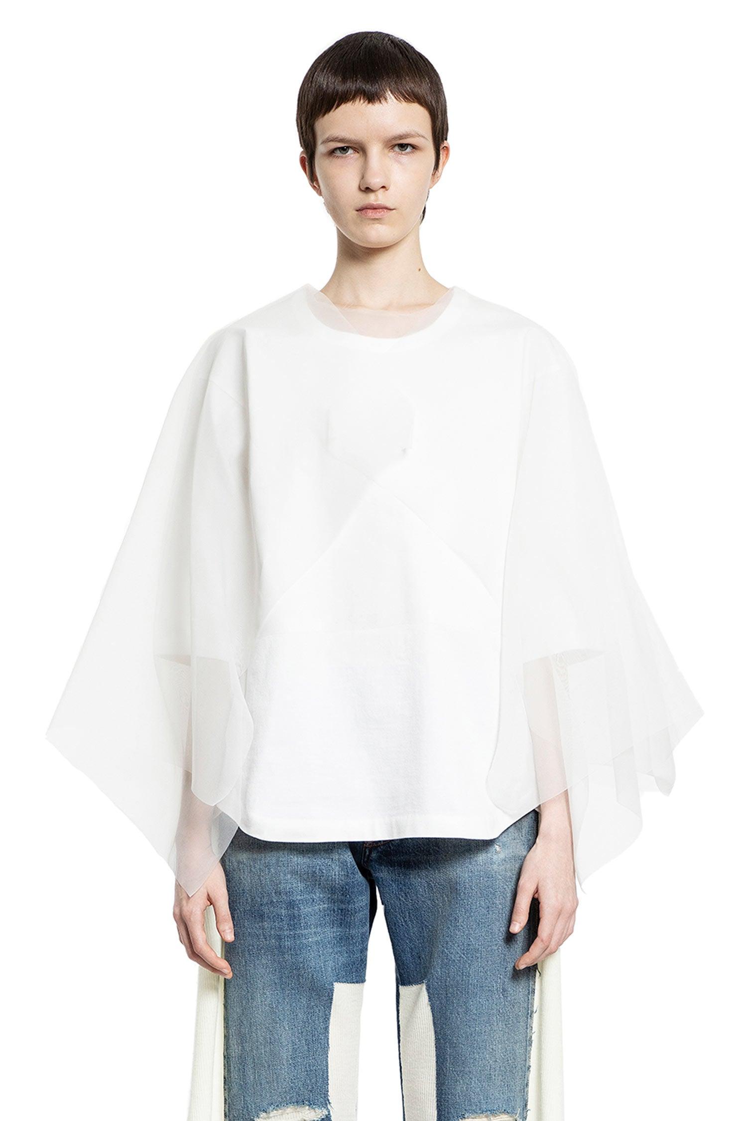 cotton jersey and tulle blouse