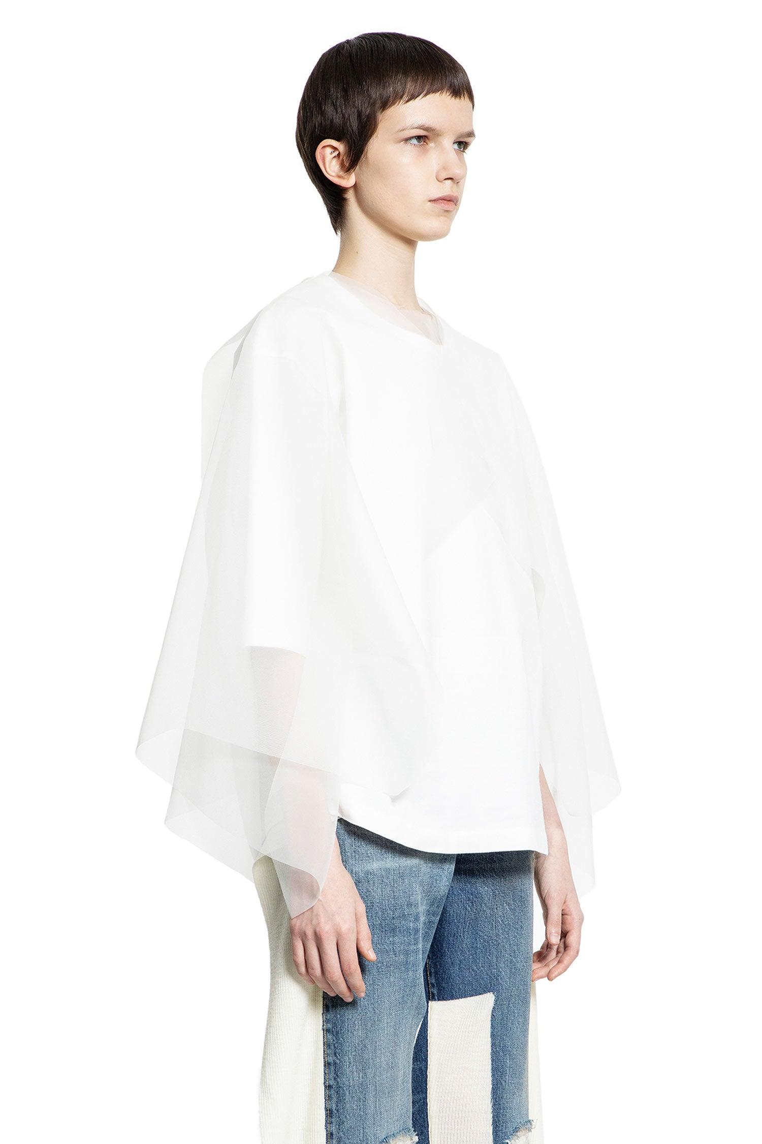 cotton jersey and tulle blouse