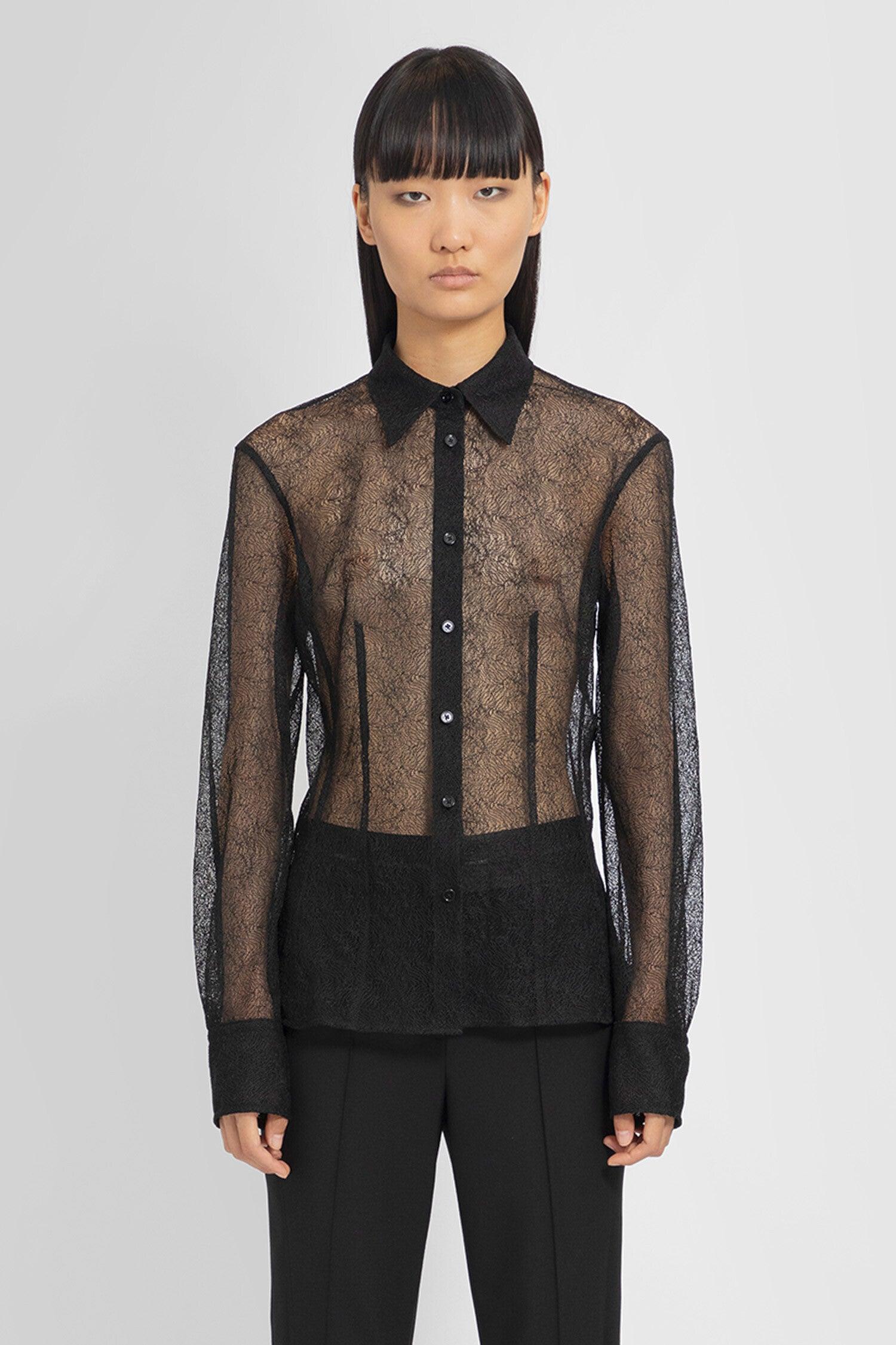 seamed lace shirt