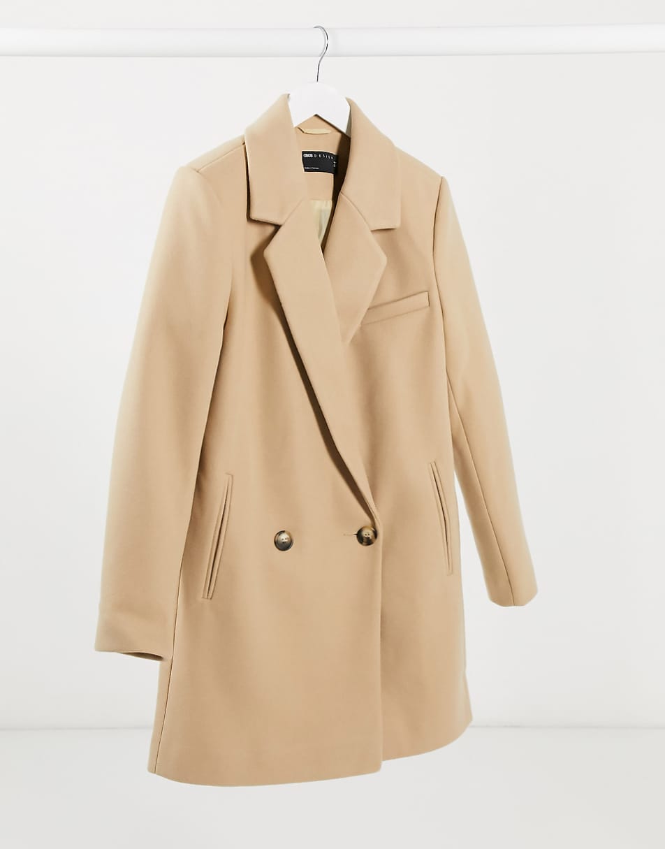 ASOS DESIGN boyfriend coat in camel