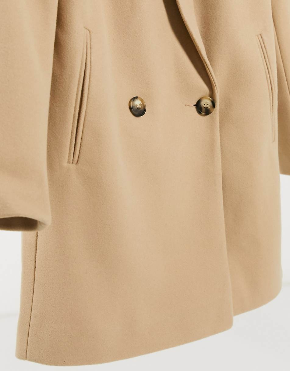 ASOS DESIGN boyfriend coat in camel