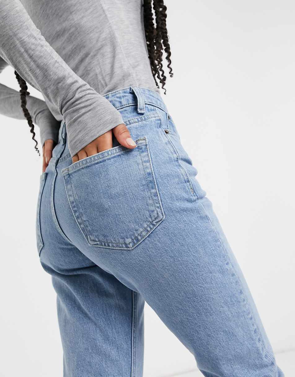 Topshop straight leg jeans in bleach