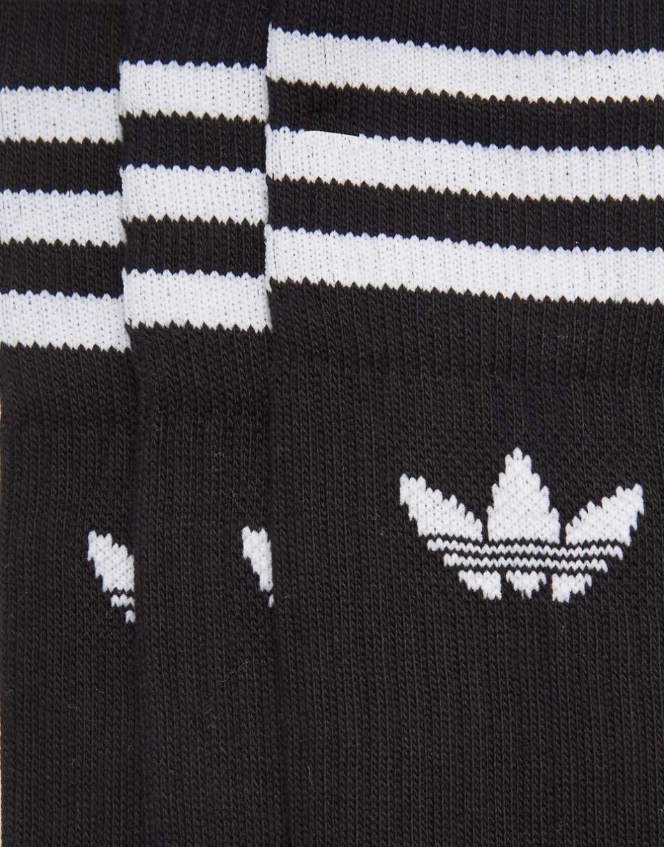 adidas Originals solid crew 3 pack socks in black s21490