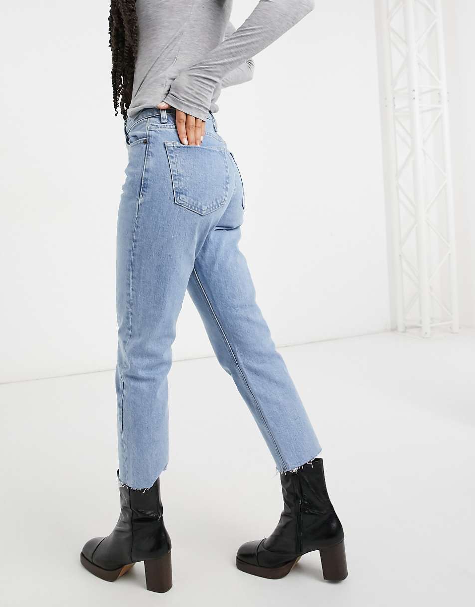 Topshop straight leg jeans in bleach