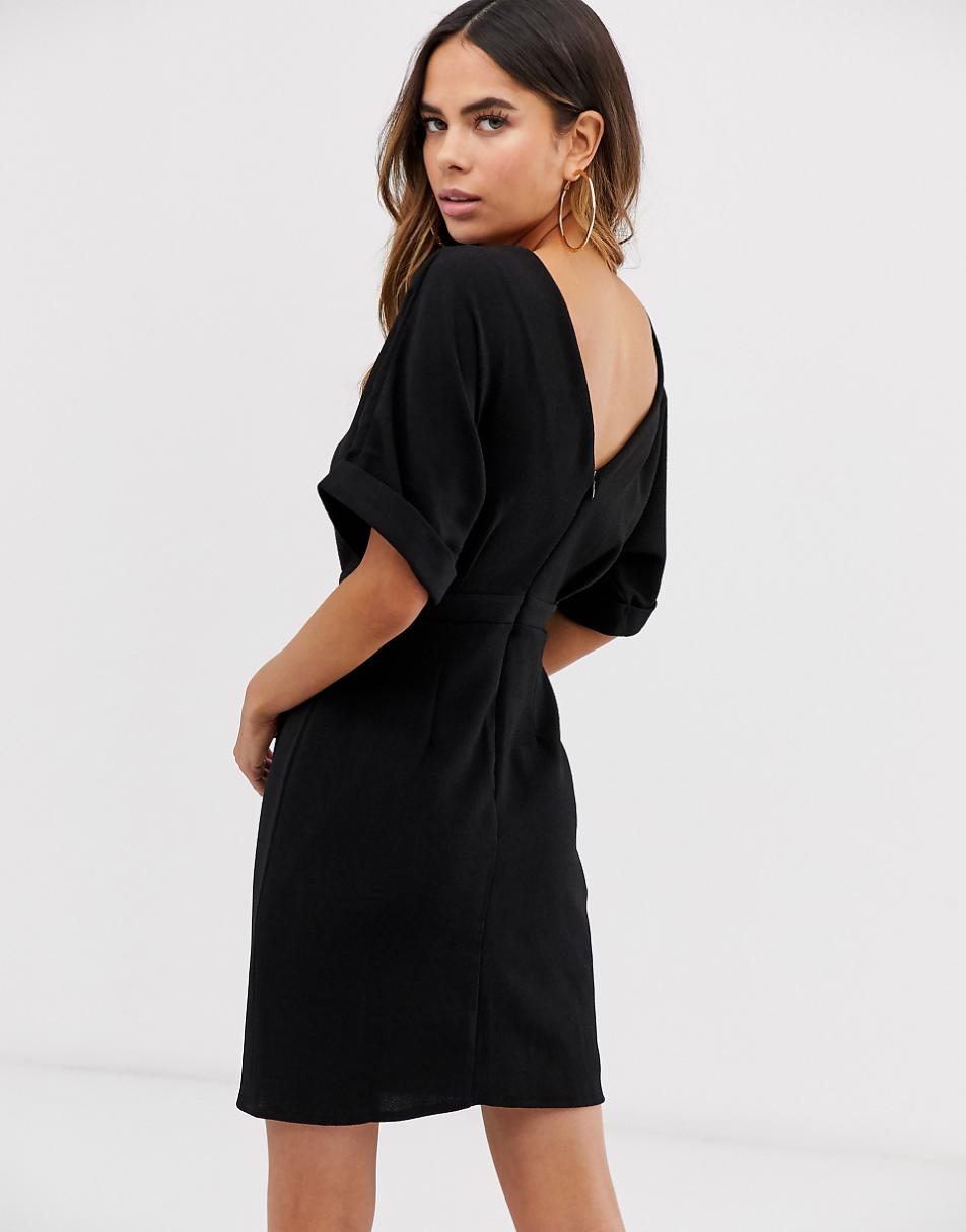 ASOS DESIGN wiggle mini dress in black