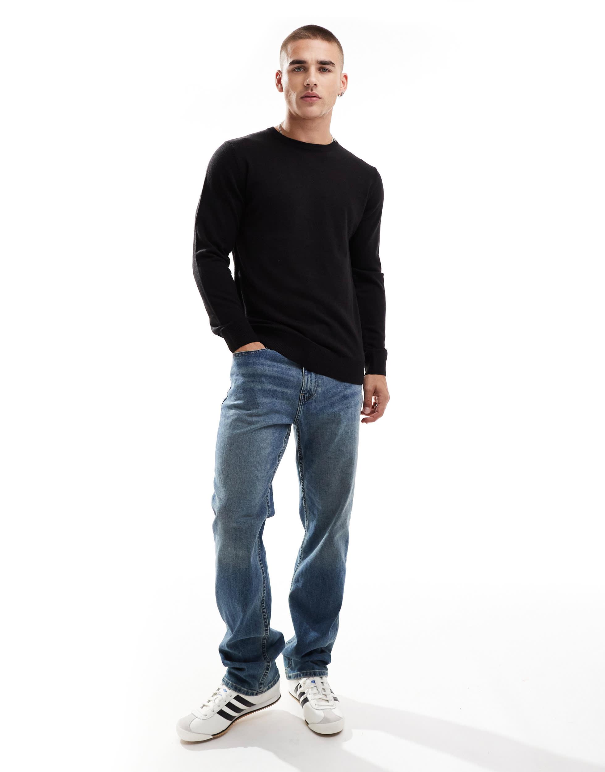 French Connection soft touch crew neck sweater in black