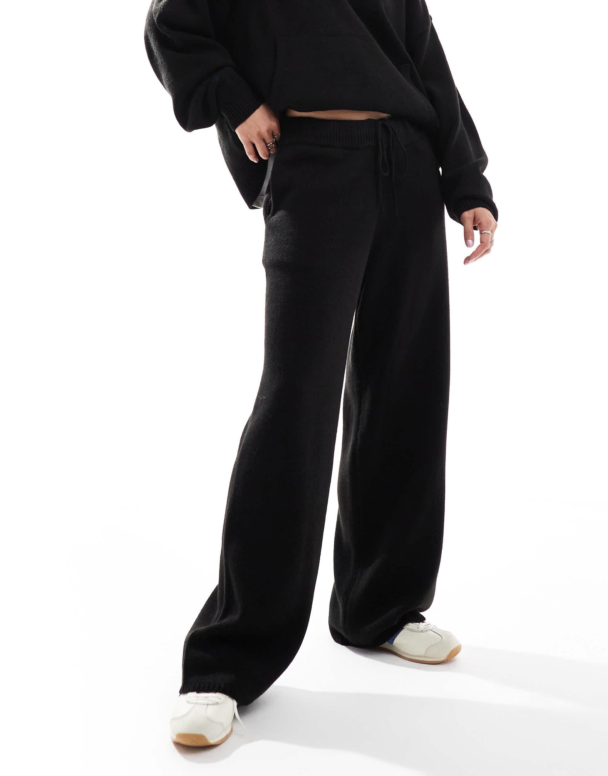 COLLUSION oversized knitted sweatpants in black - part of a set