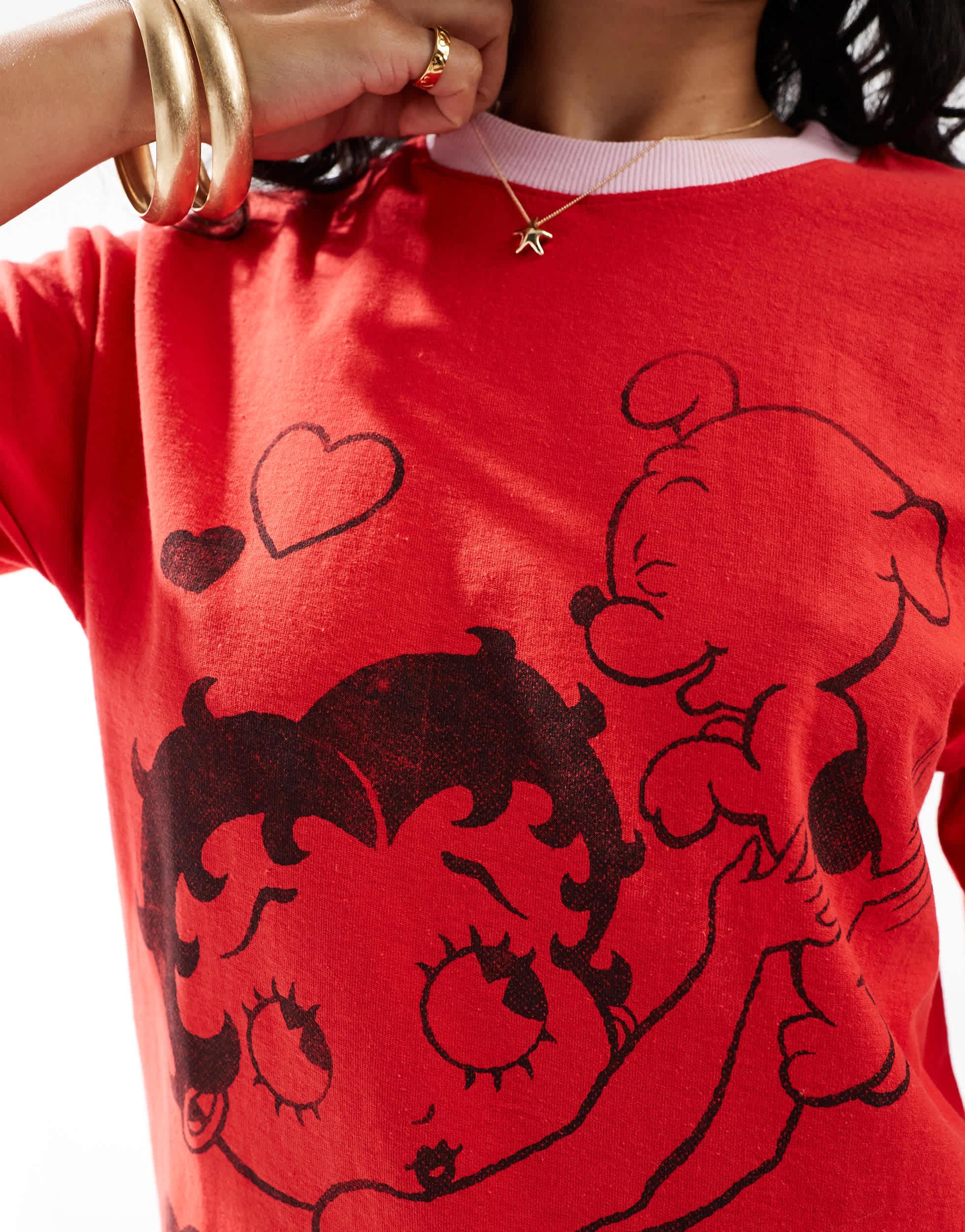 Cotton On relaxed T-shirt in red with Betty Boop graphic