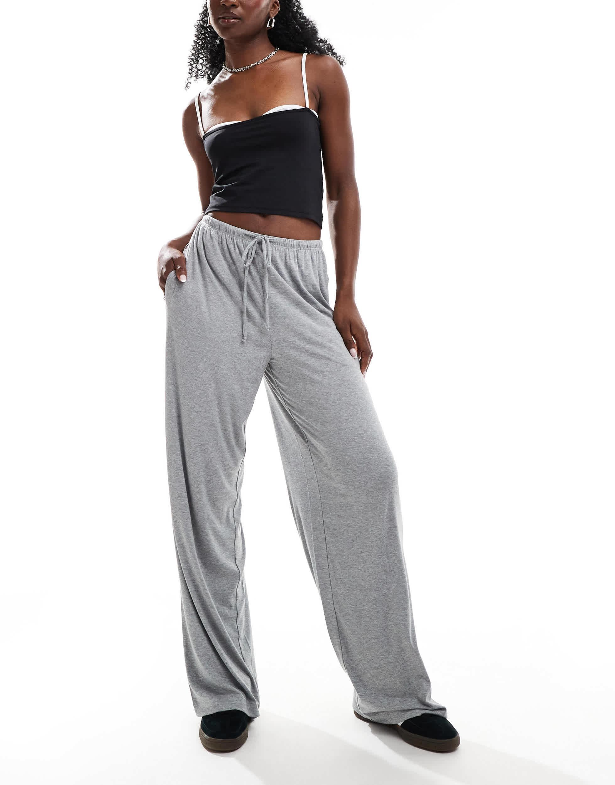 Cotton On blair wide leg pants in heather gray