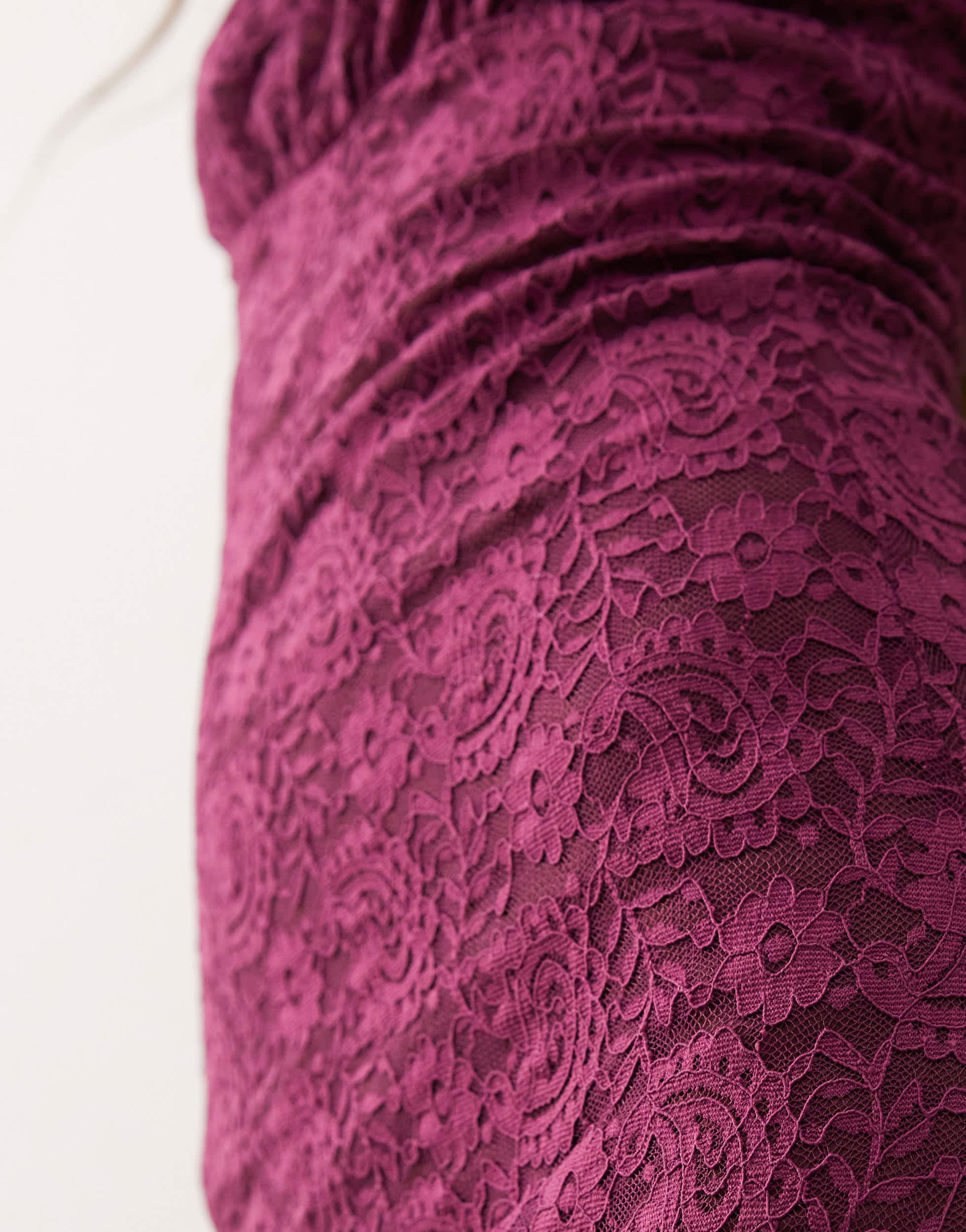 Motel darsih paisley lace maxi cami dress in burgundy