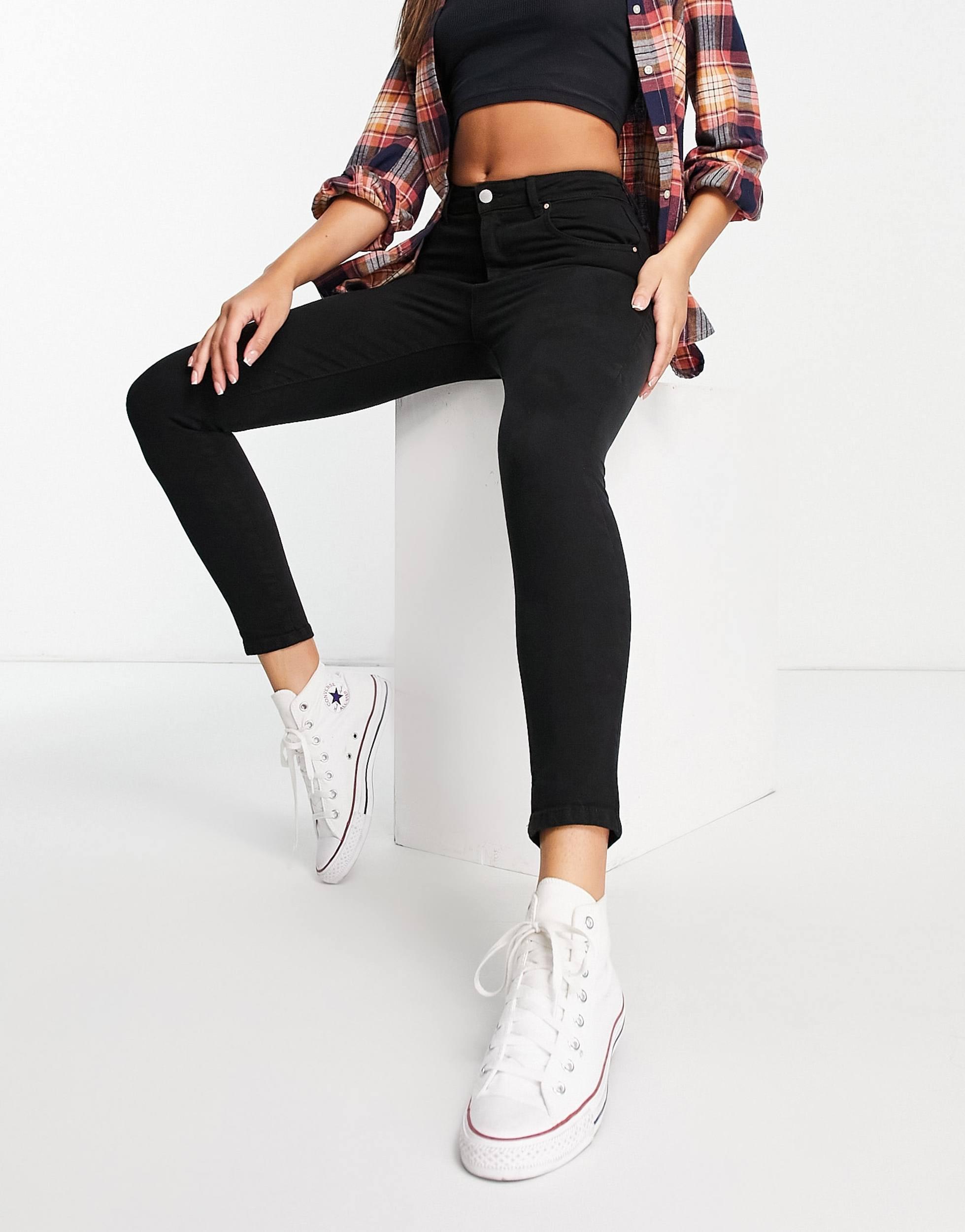 Cotton On high rise skinny jeans in black