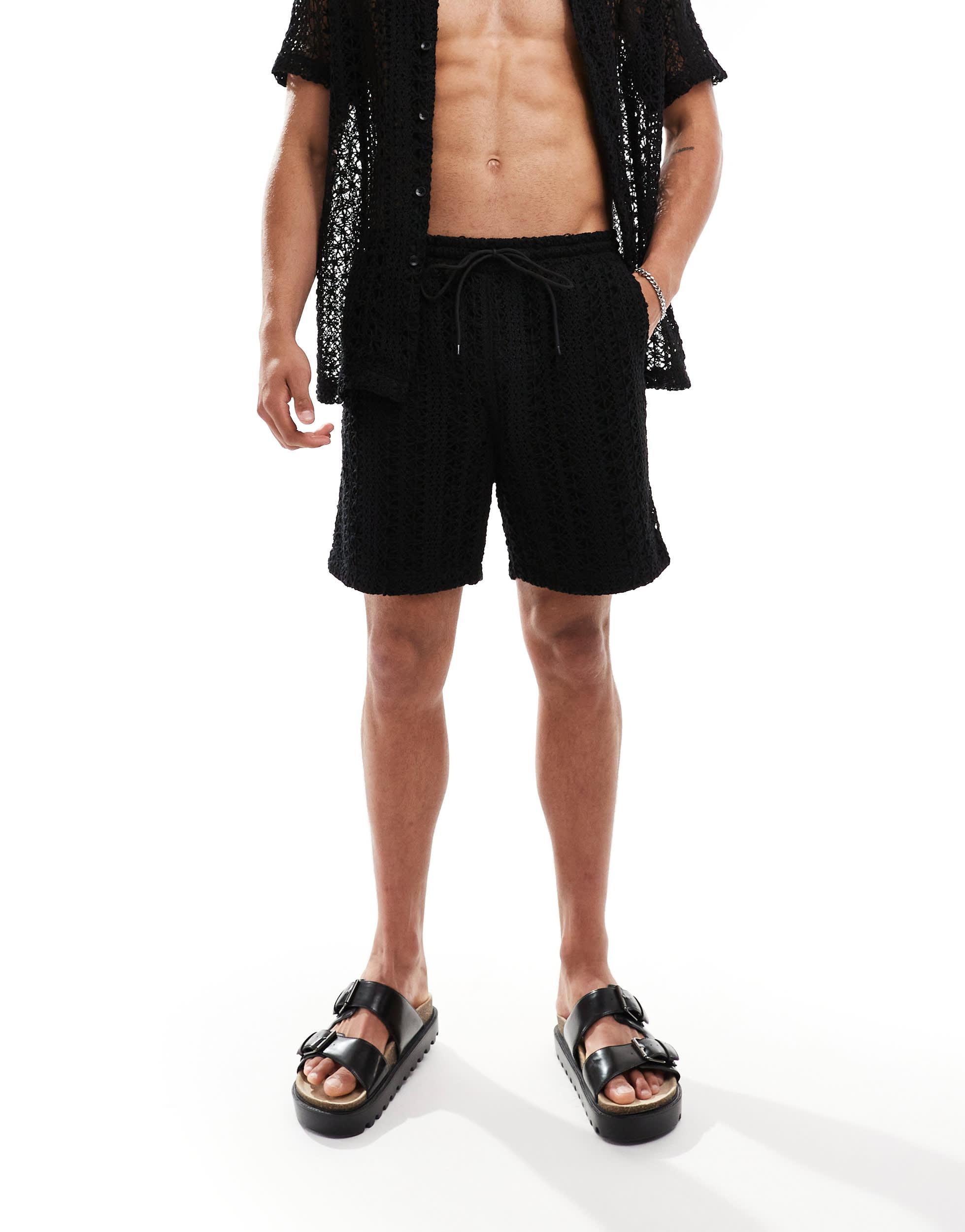 South Beach knit beach short in black - part of a set