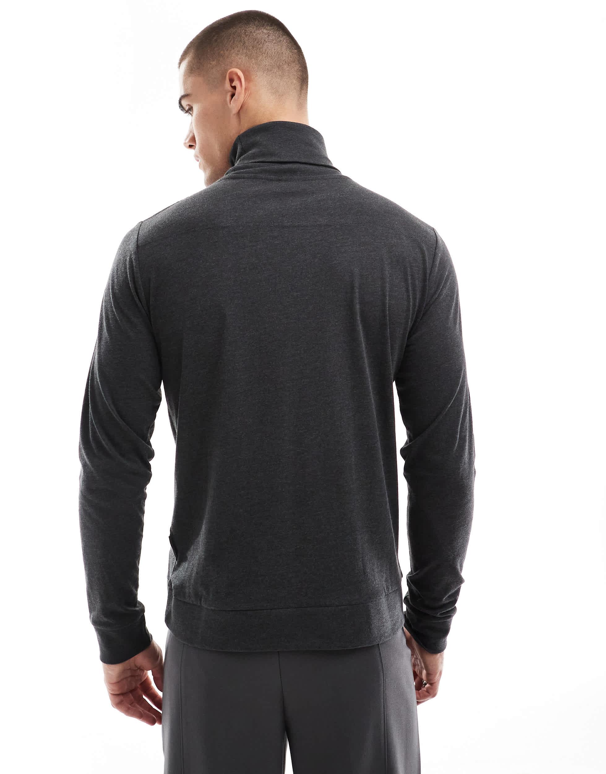 French Connection roll neck top in charcoal