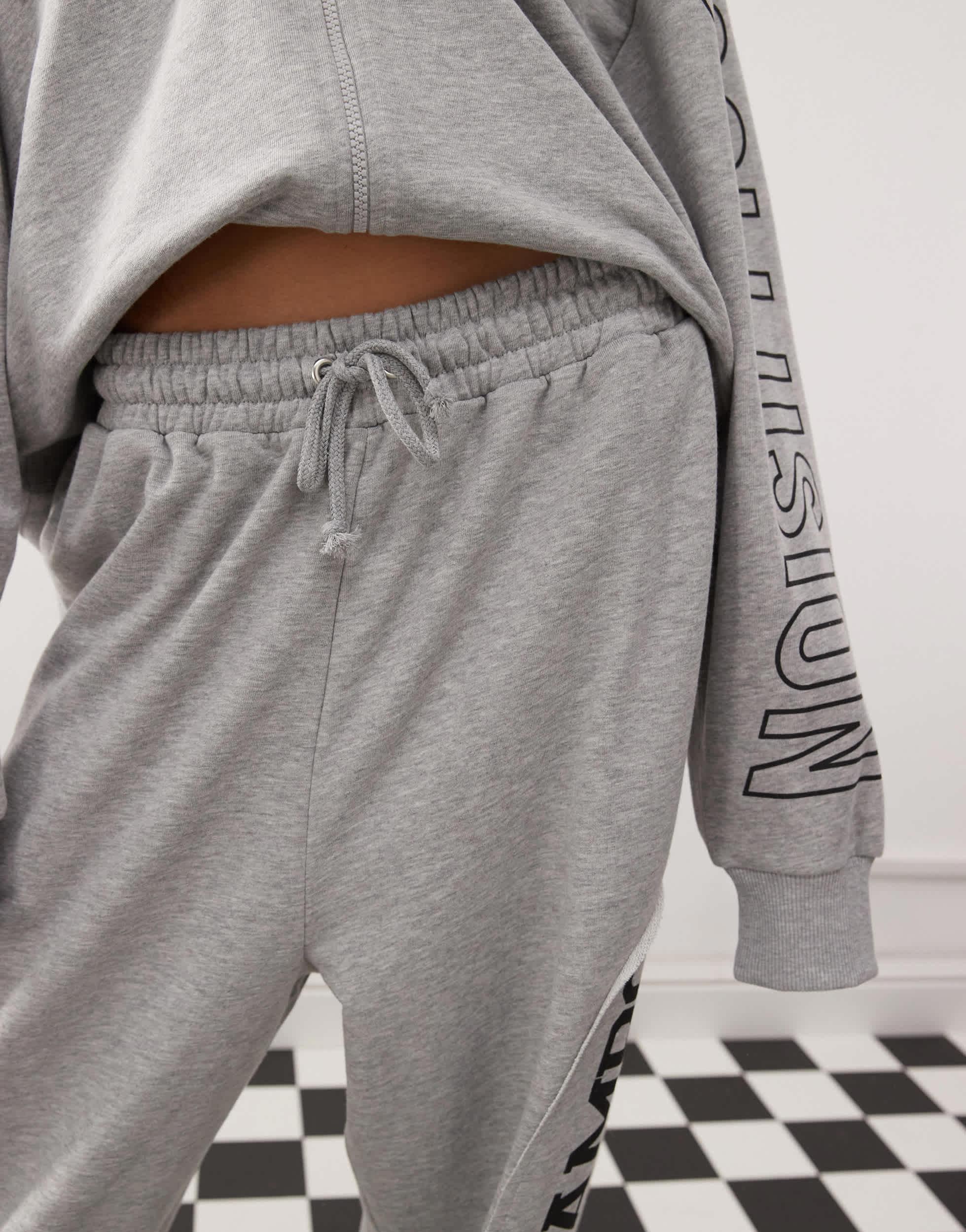 COLLUSION spliced print applique relaxed sweatpants in gray - part of a set