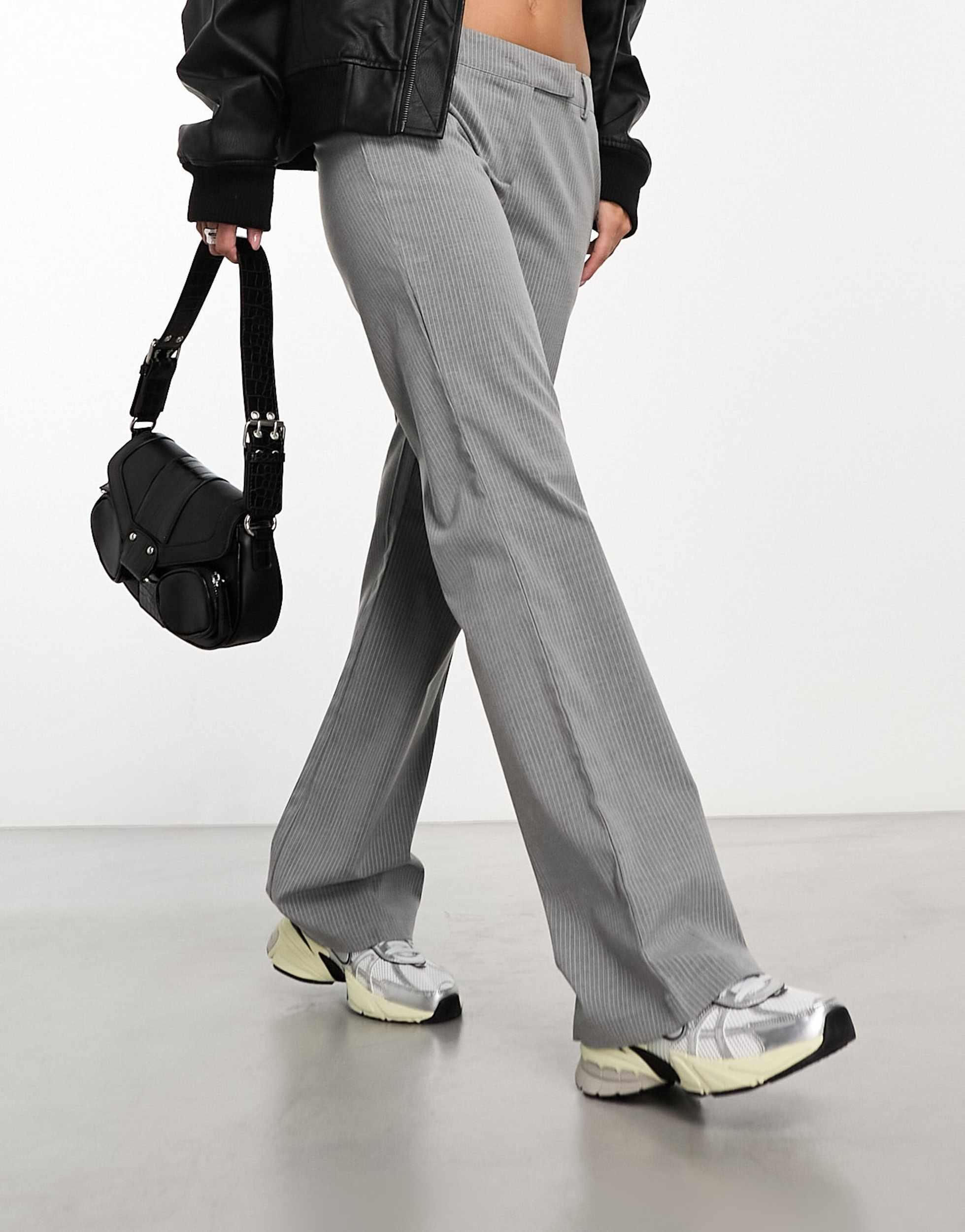 COLLUSION tailored kick flare pants in gray