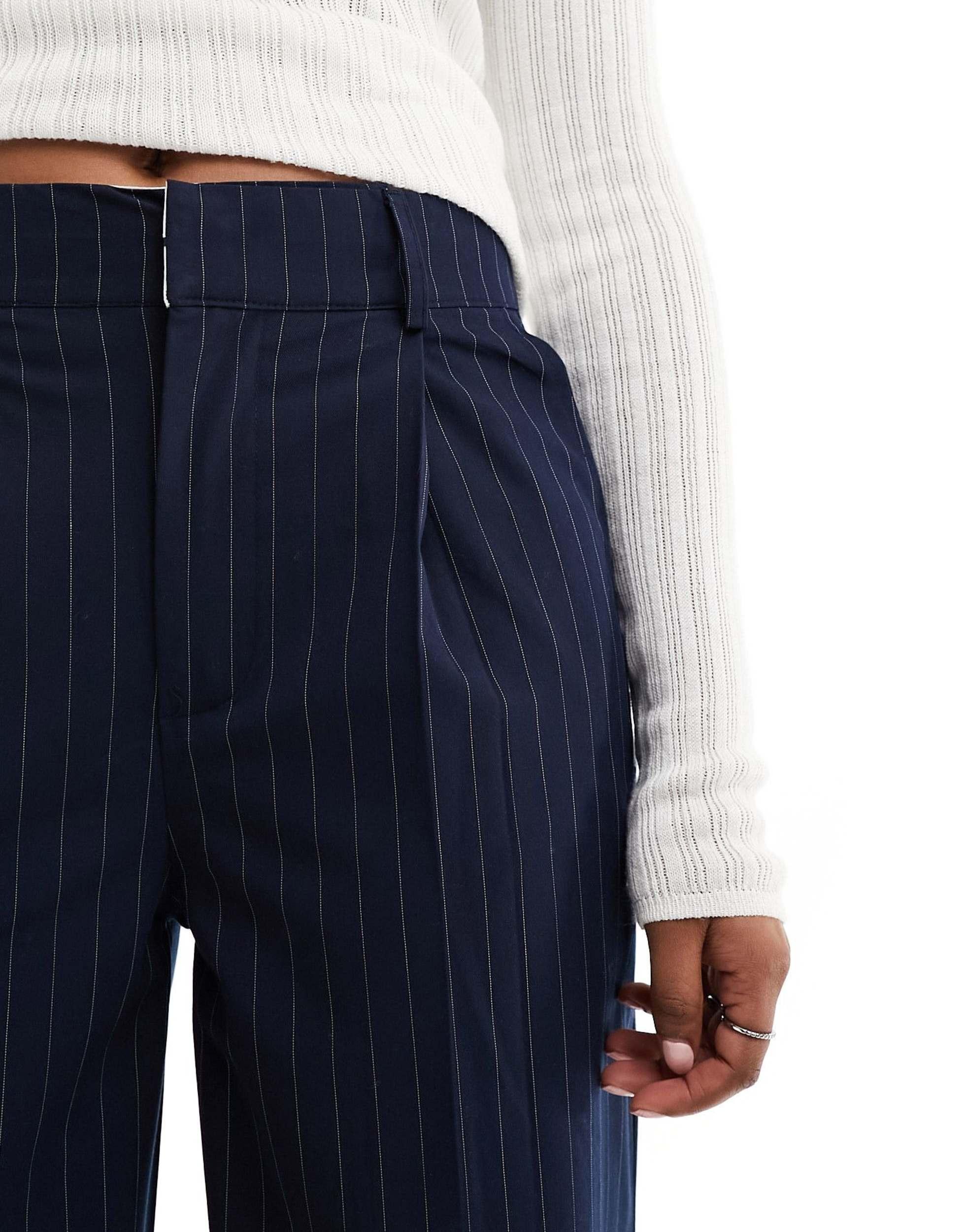 Cotton On relaxed suit pants in navy pinstripe