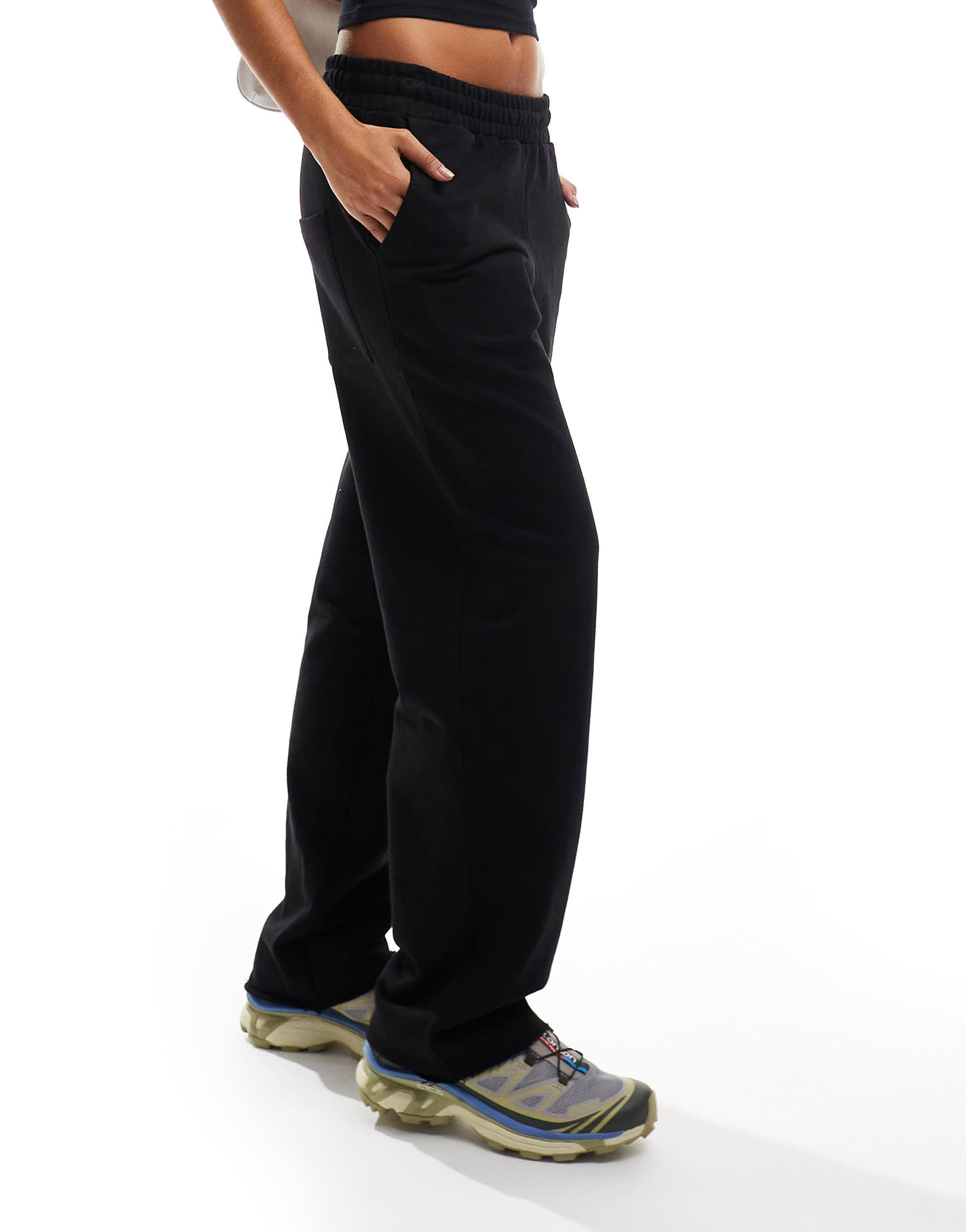 COLLUSION straight leg sweatpants in black