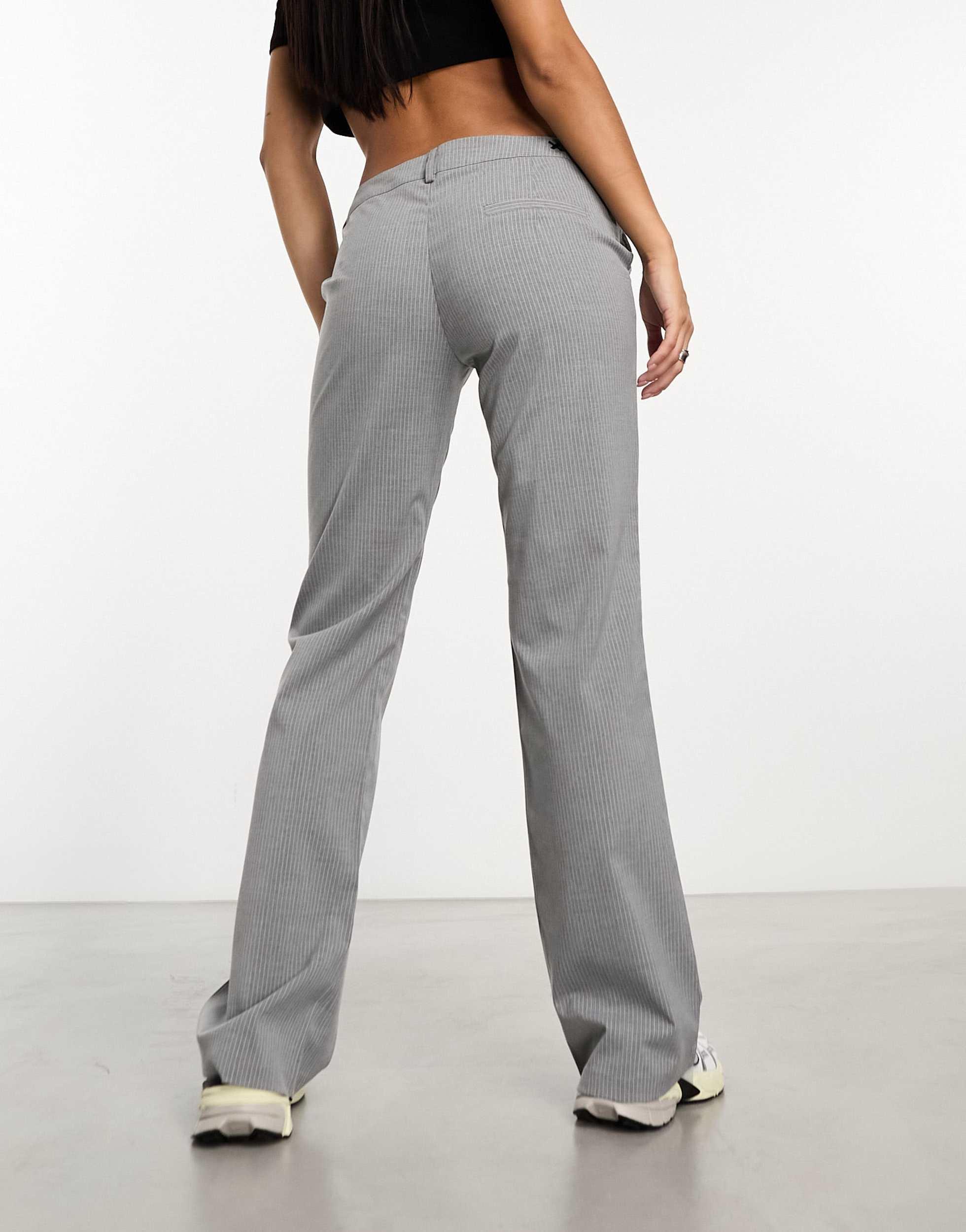 COLLUSION tailored kick flare pants in gray