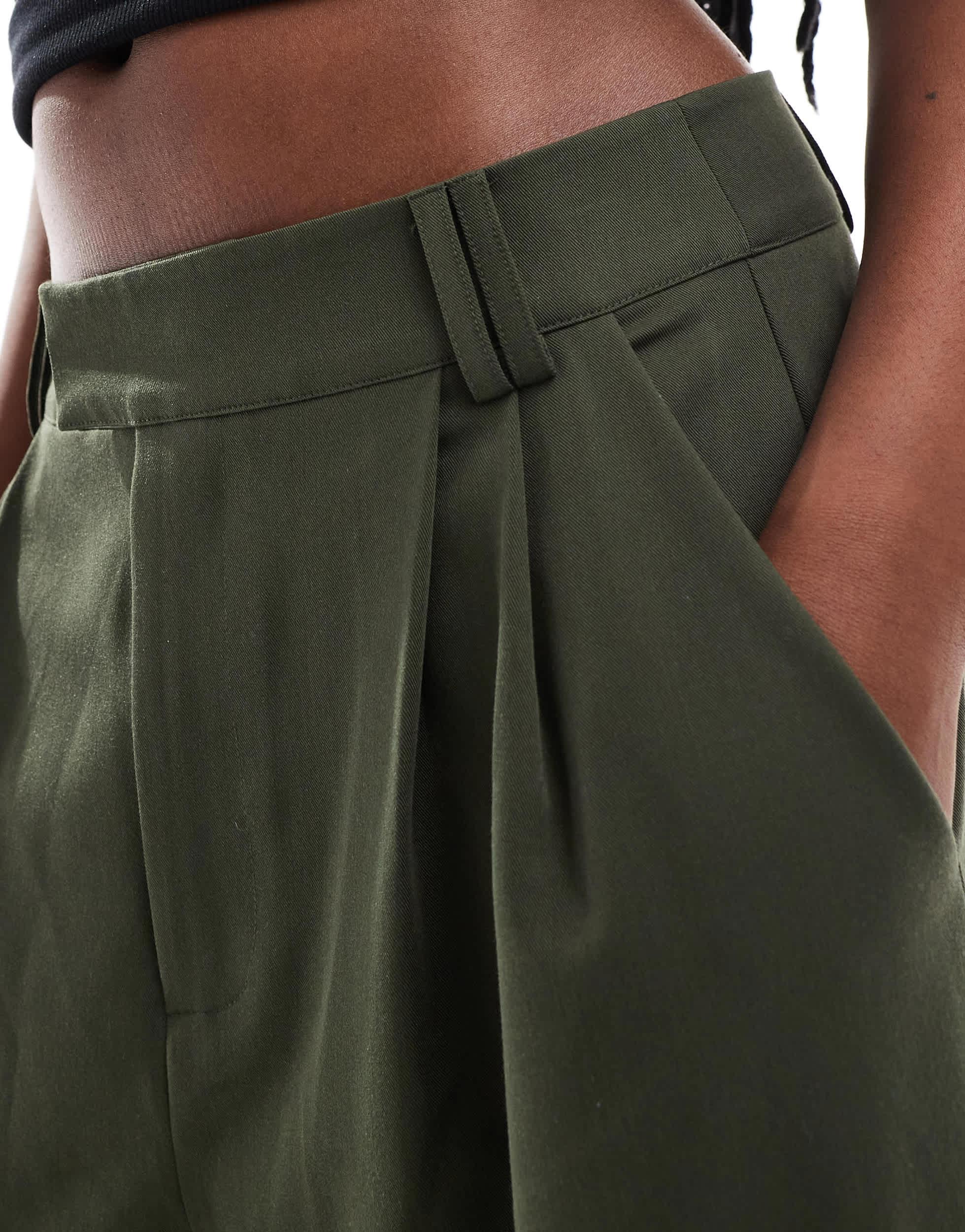 COLLUSION Unisex wide leg pants in olive - part of a set