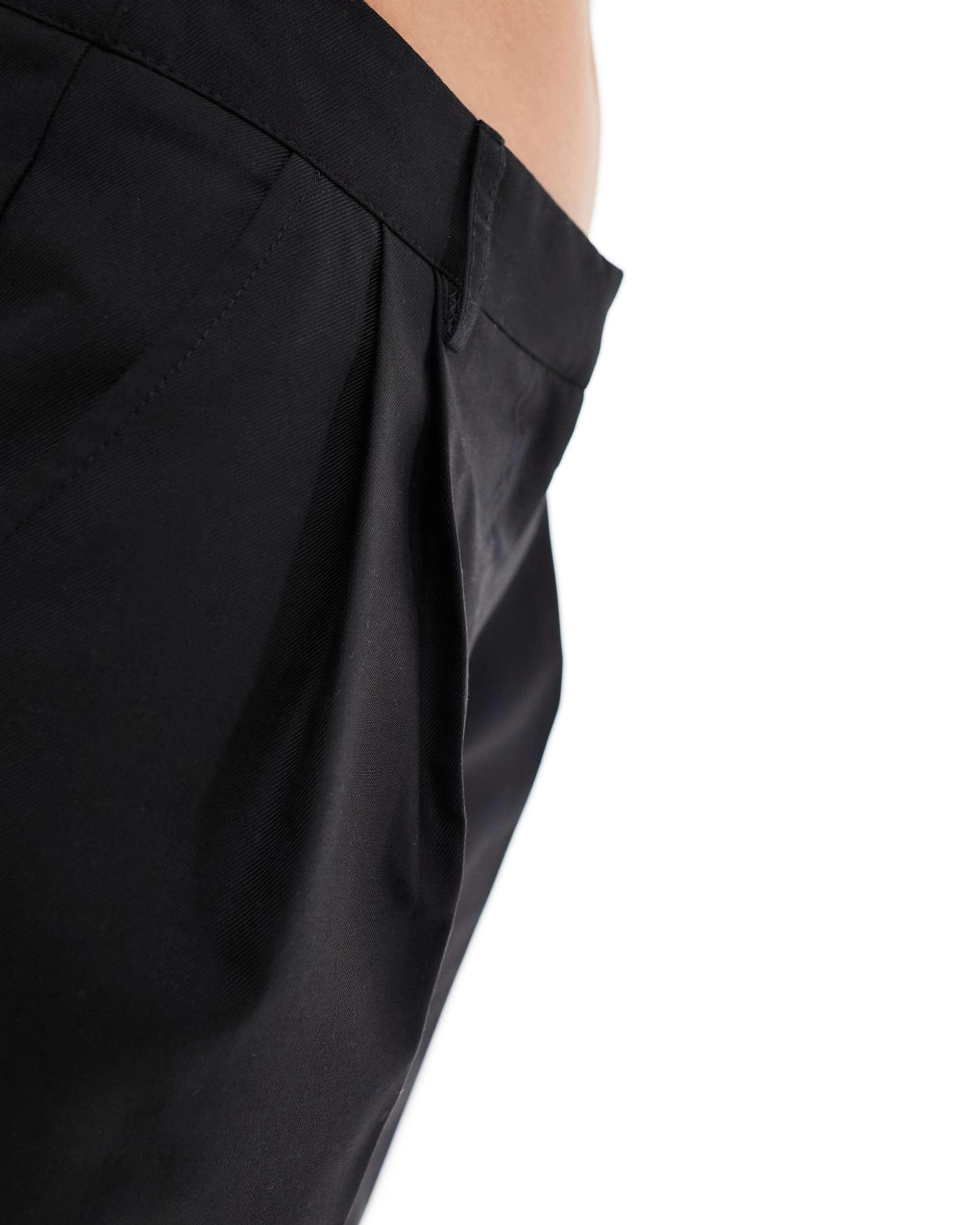 COLLUSION wide leg baggy tailored pants in black