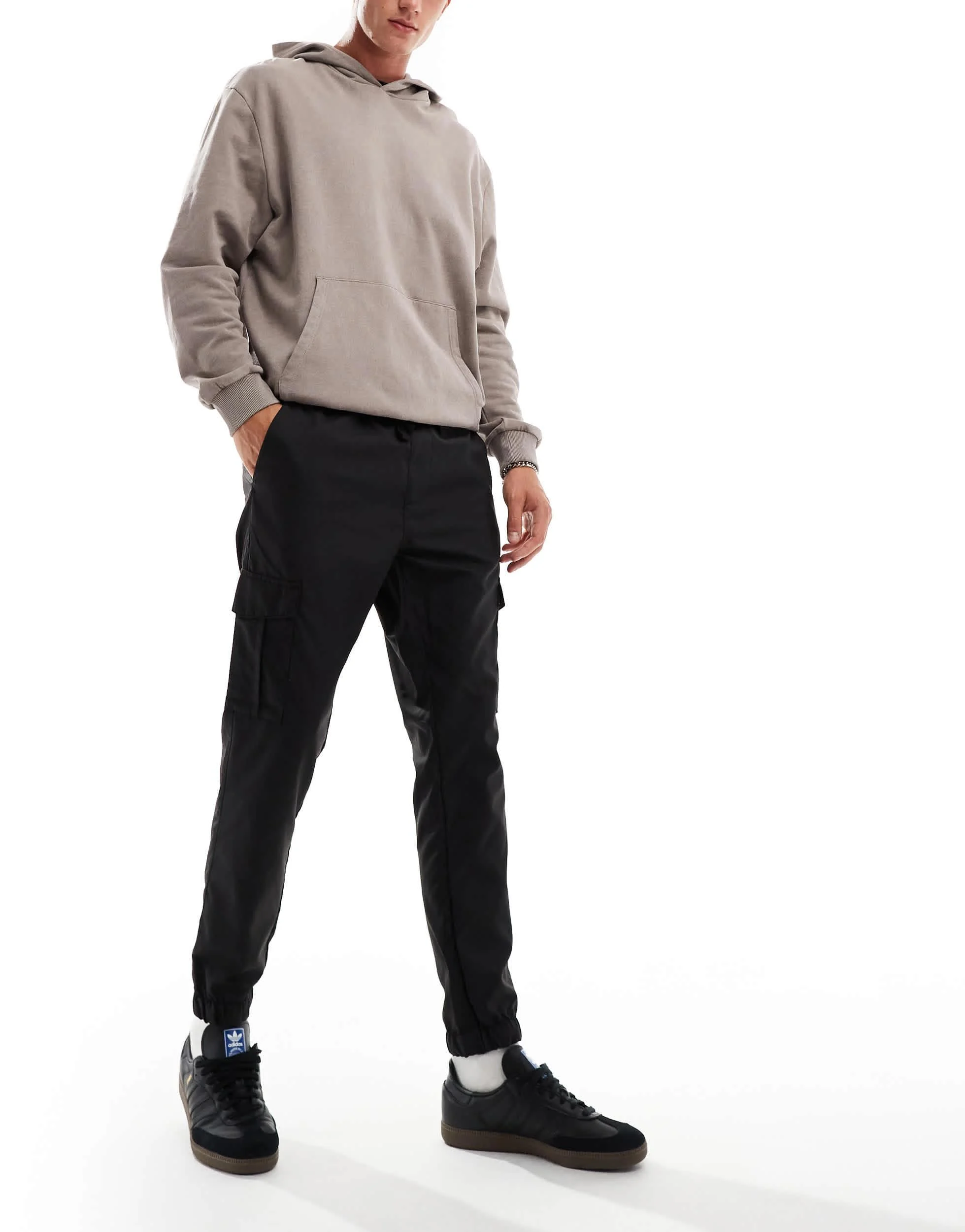 French Connection tech cargo pants in black