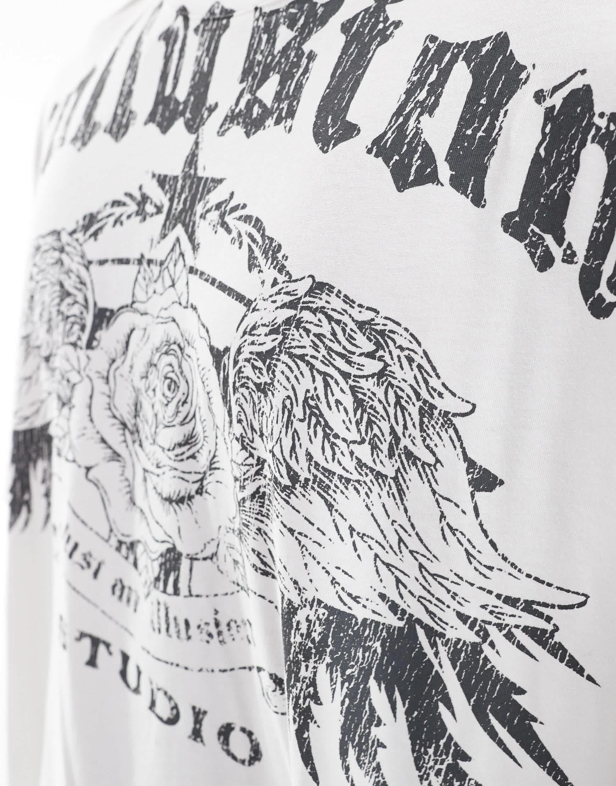 COLLUSION Oversized skate fit t-shirt with rose tattoo design in white