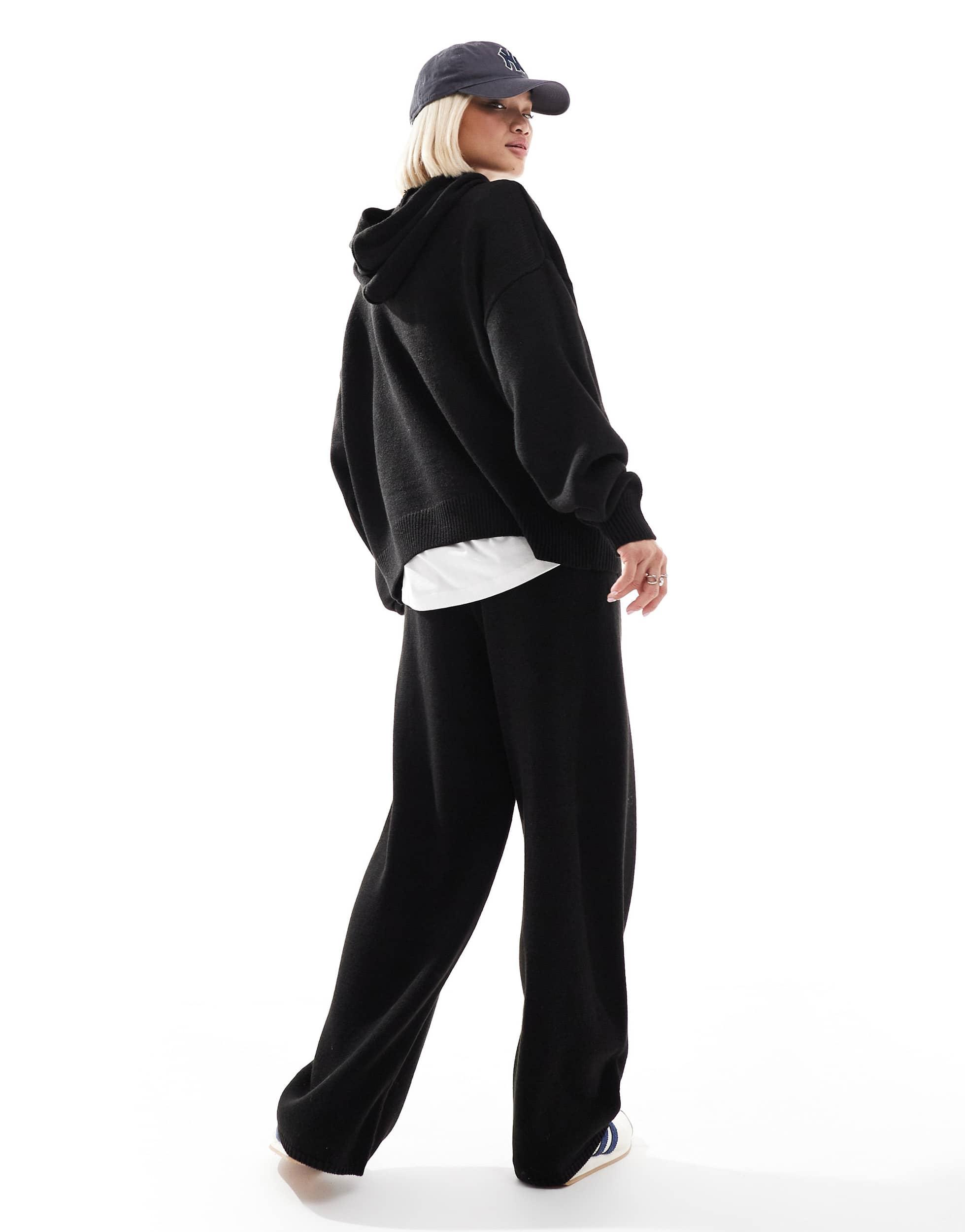 COLLUSION oversized knitted sweatpants in black - part of a set