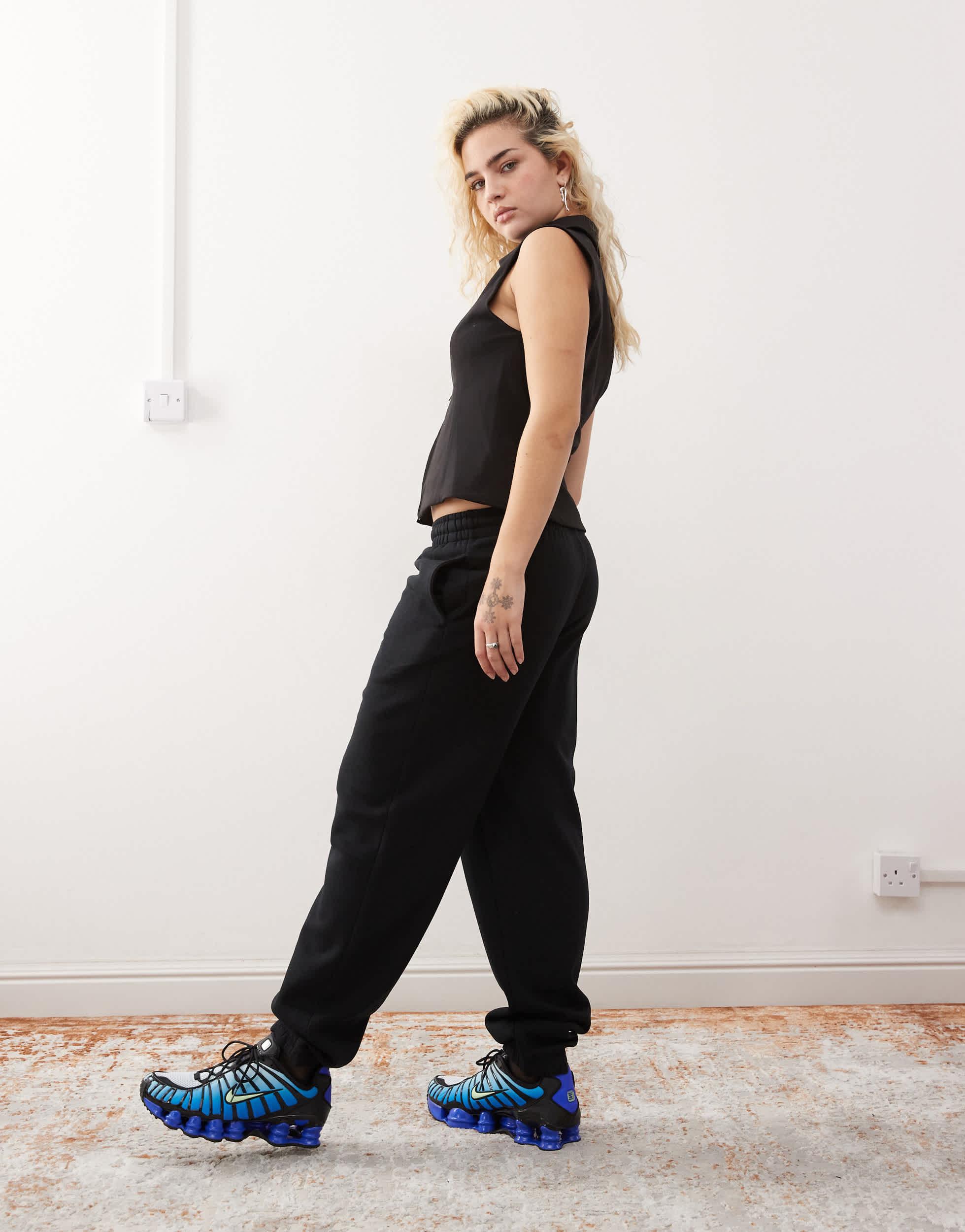 COLLUSION oversized cuffed sweatpants in black