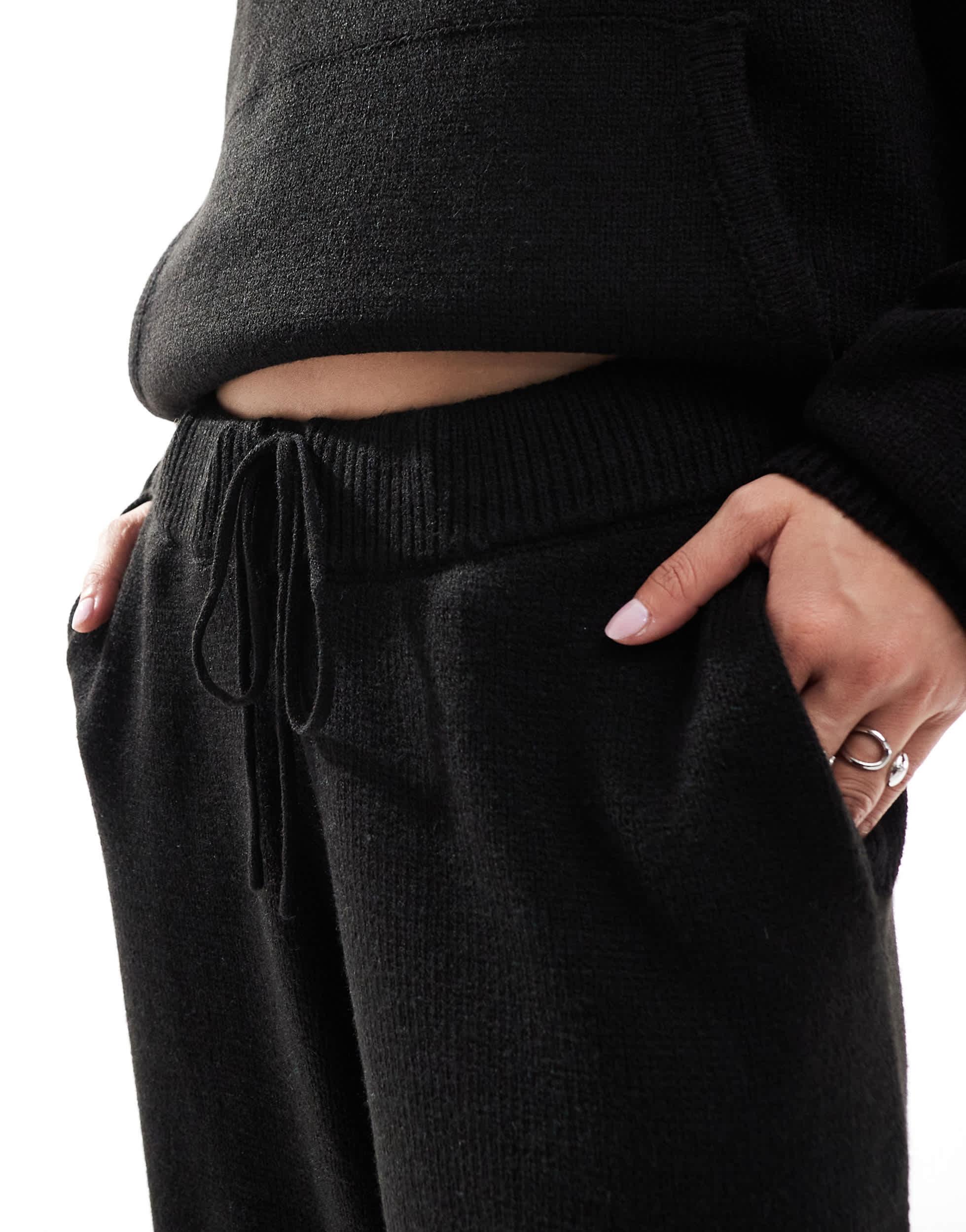 COLLUSION oversized knitted sweatpants in black - part of a set