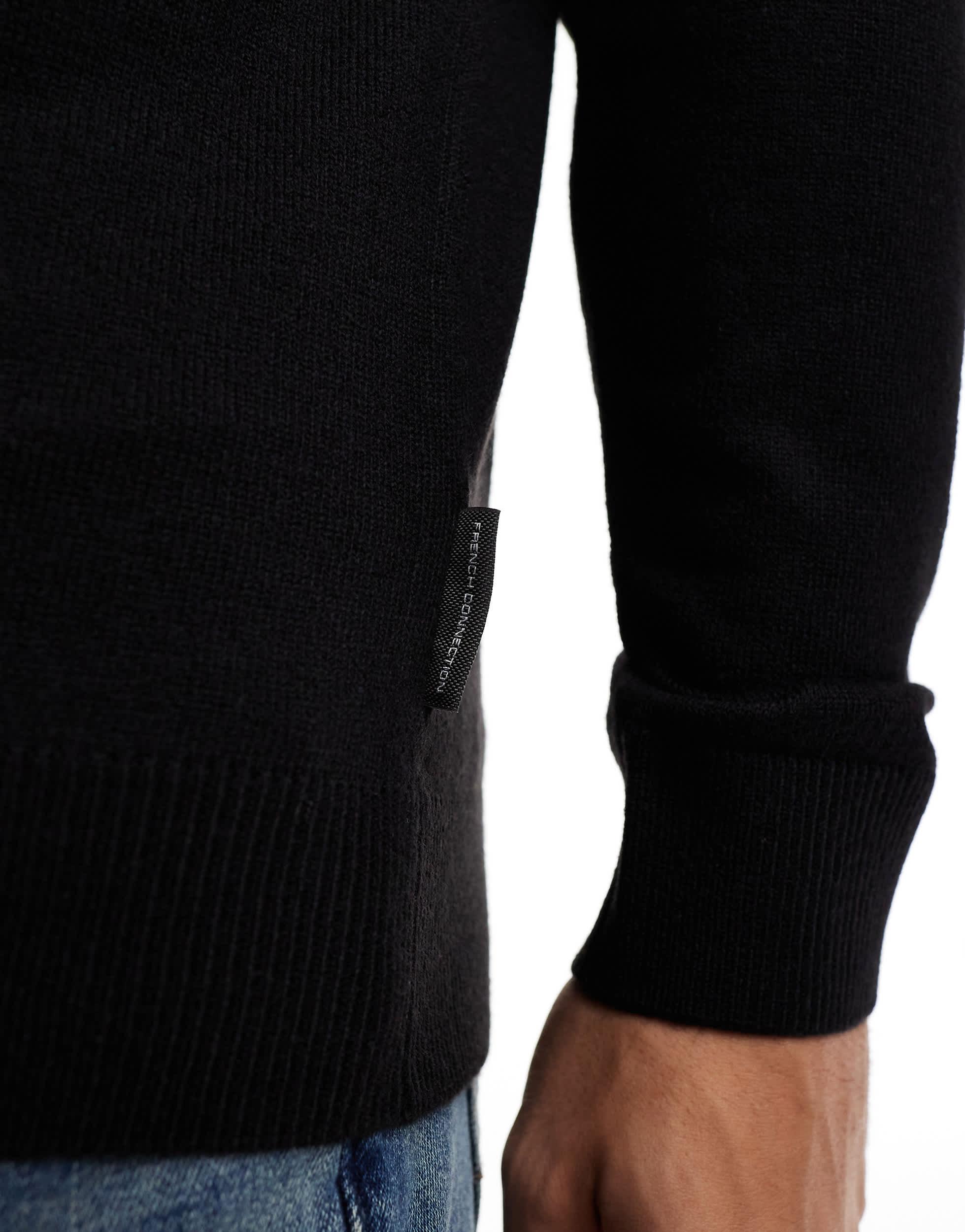 French Connection soft touch crew neck sweater in black