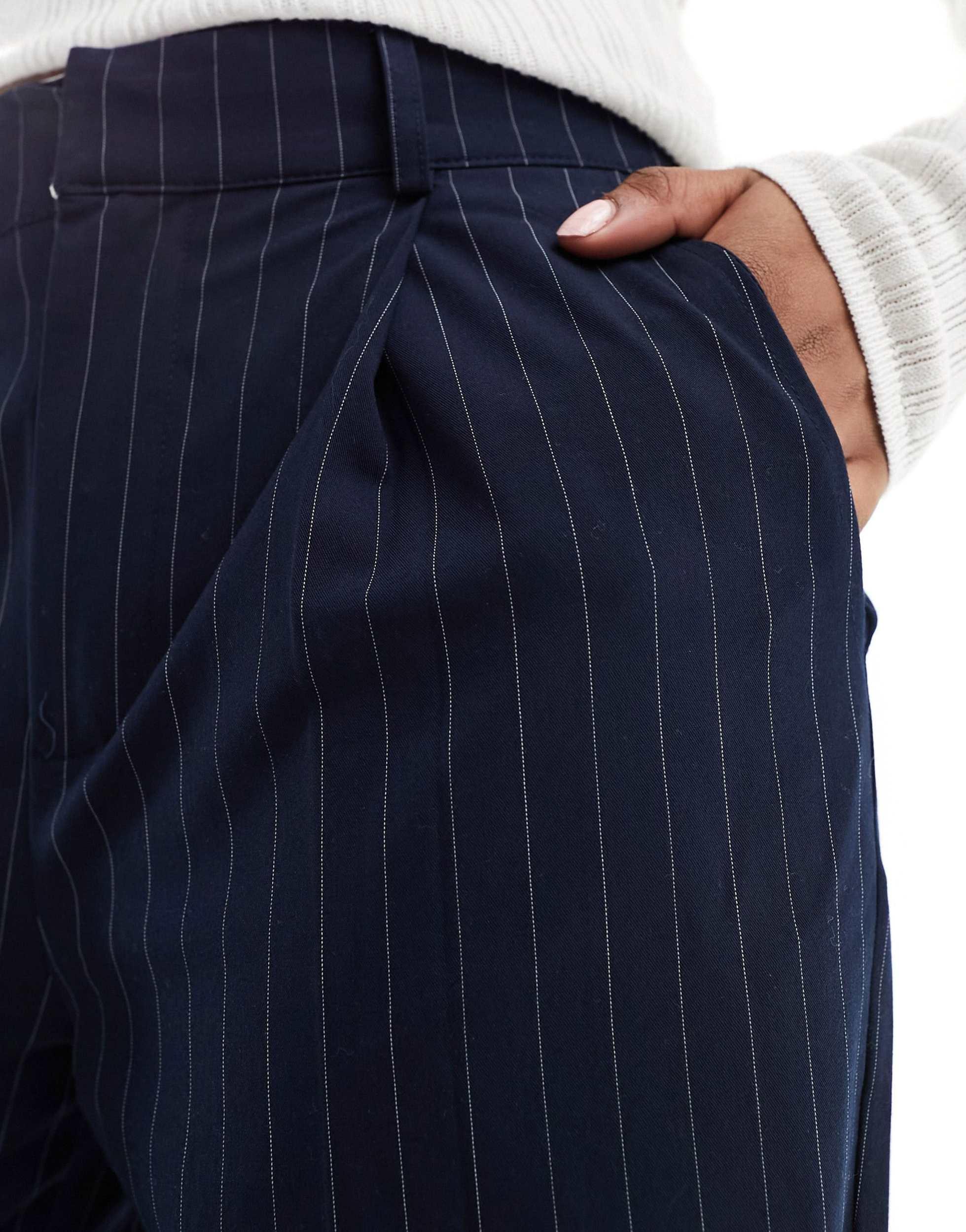 Cotton On relaxed suit pants in navy pinstripe