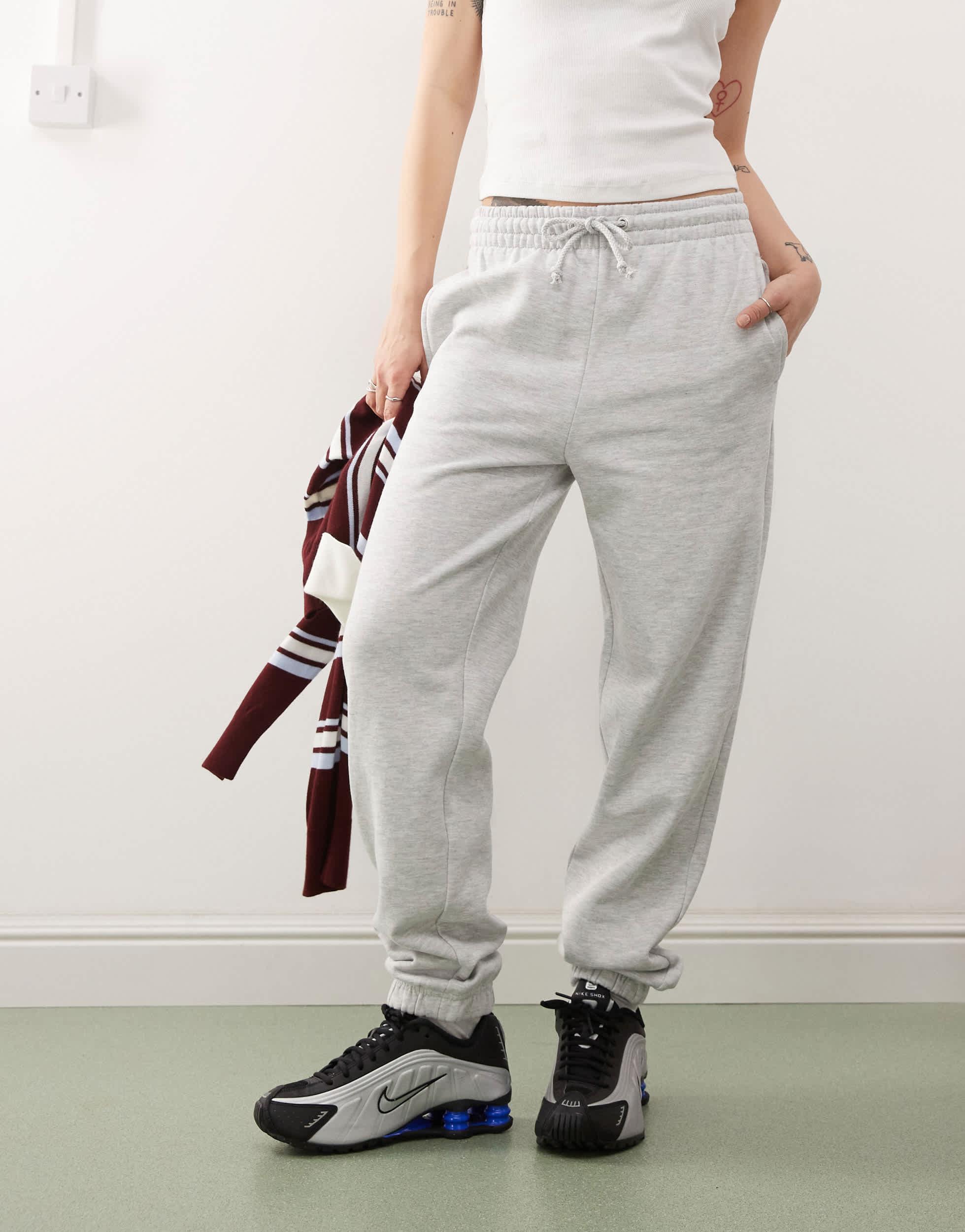 COLLUSION oversized cuffed sweatpants in gray heather