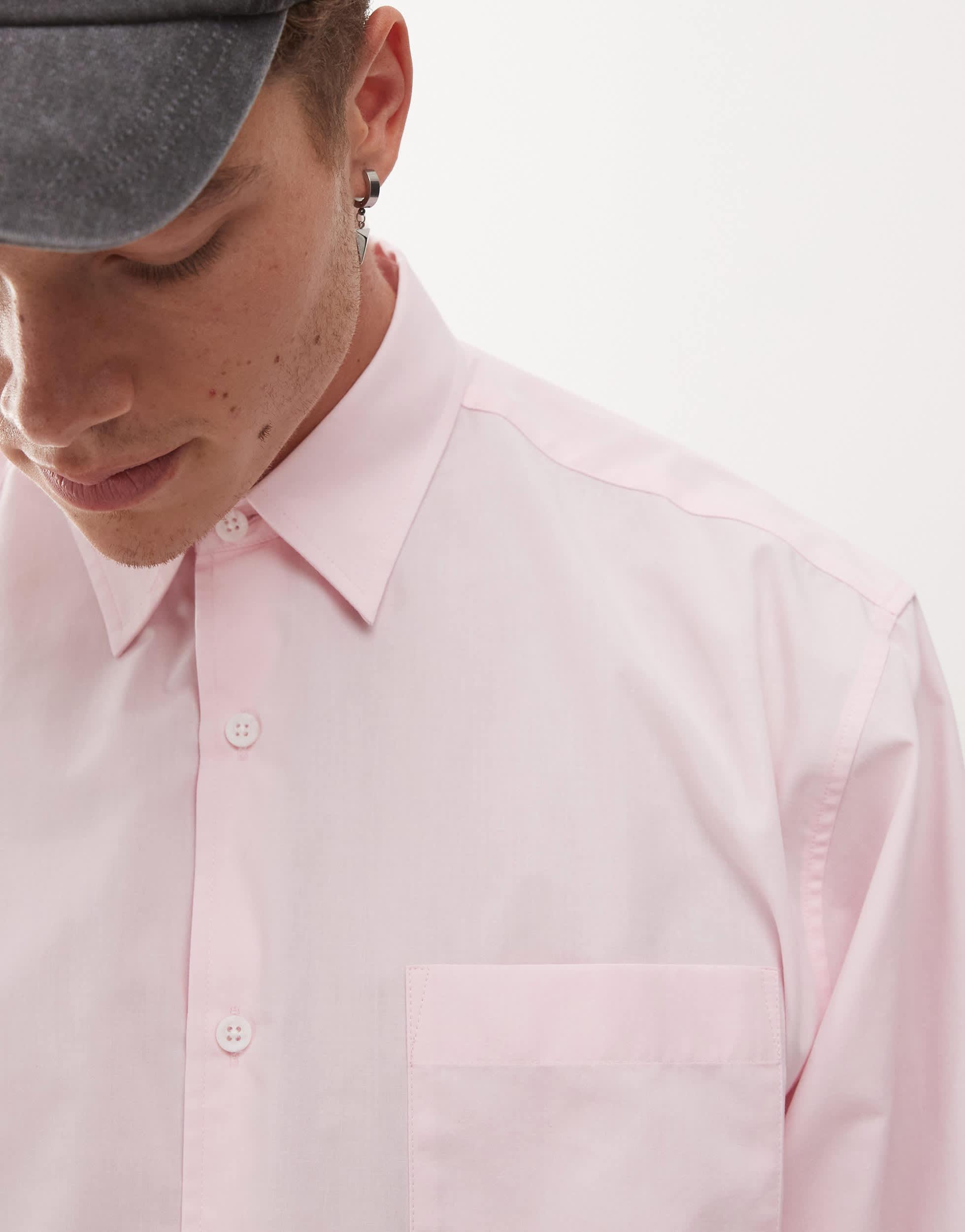 COLLUSION Unisex super oversized shirt in pink