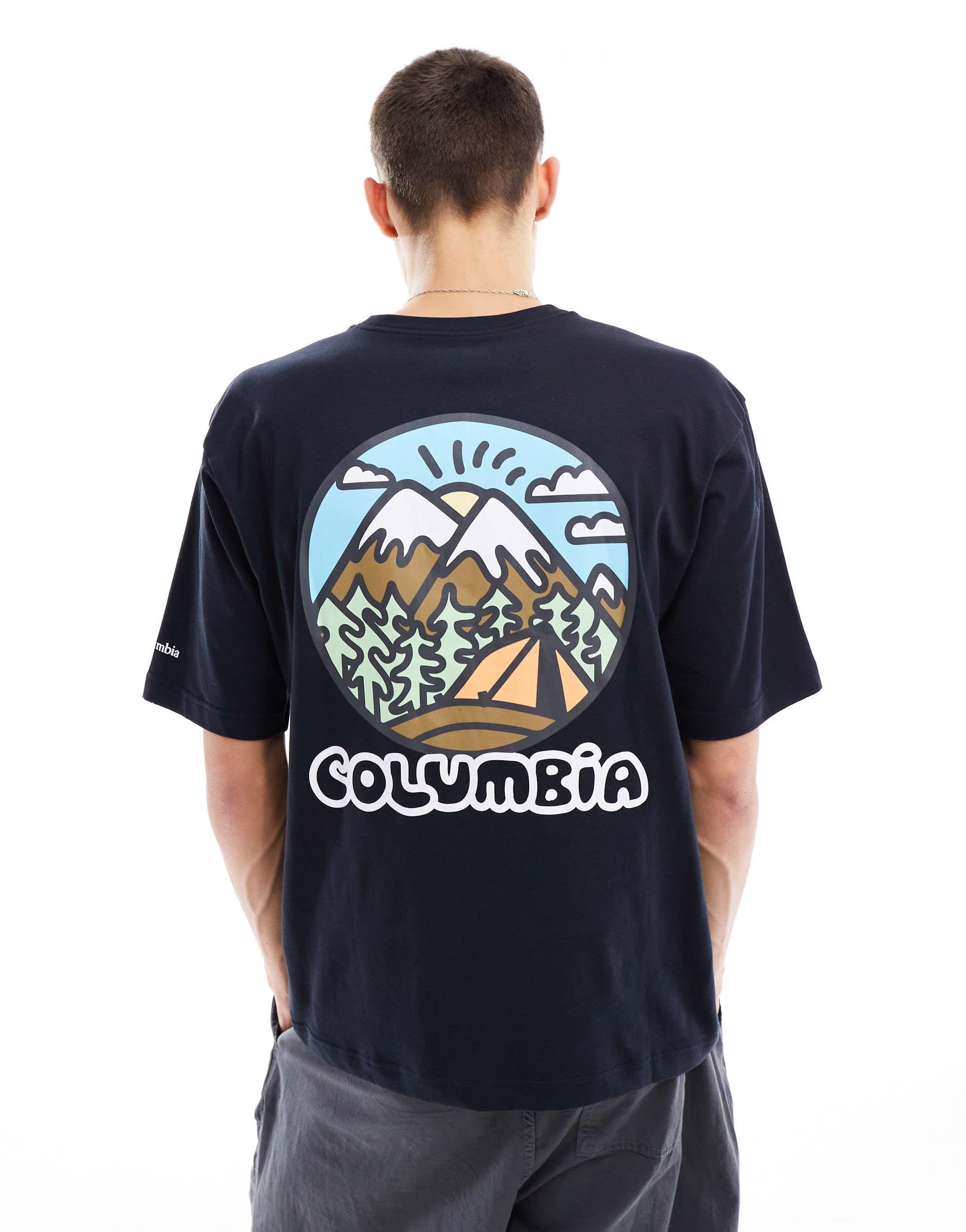 Columbia Hike Happiness II back print t-shirt in black Exclusive at ASOS