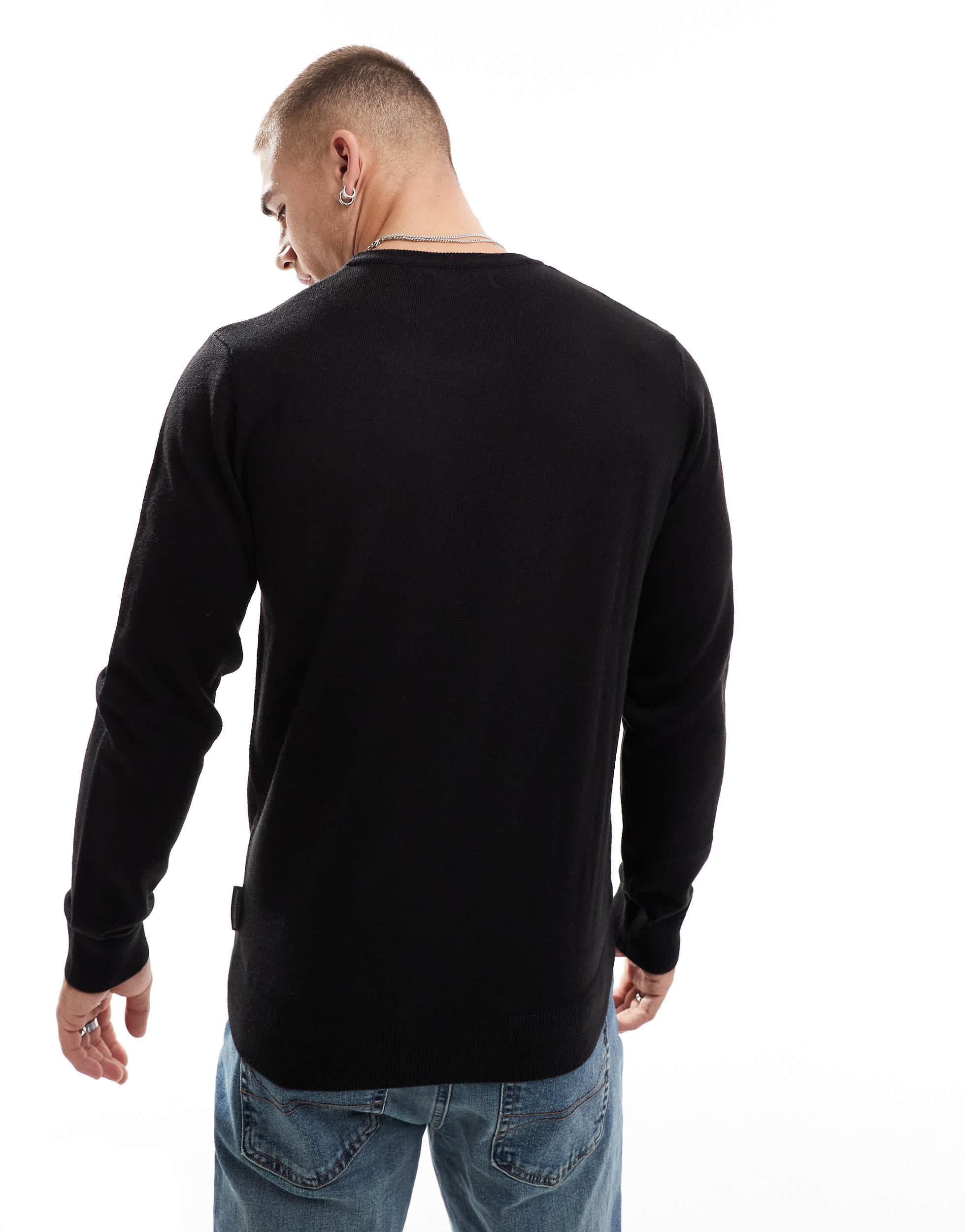 French Connection soft touch crew neck sweater in black