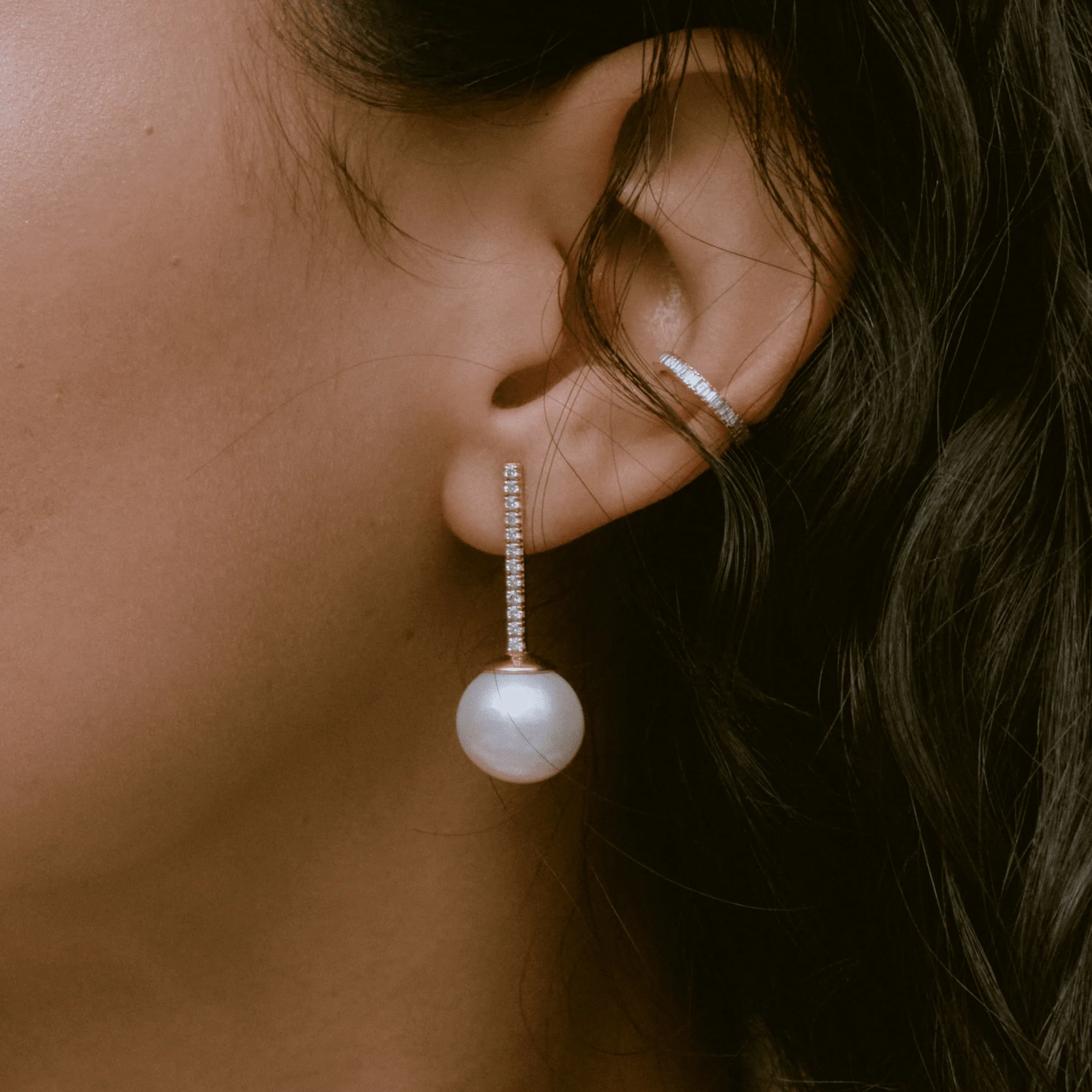 Proud Diamond Pearl Earrings