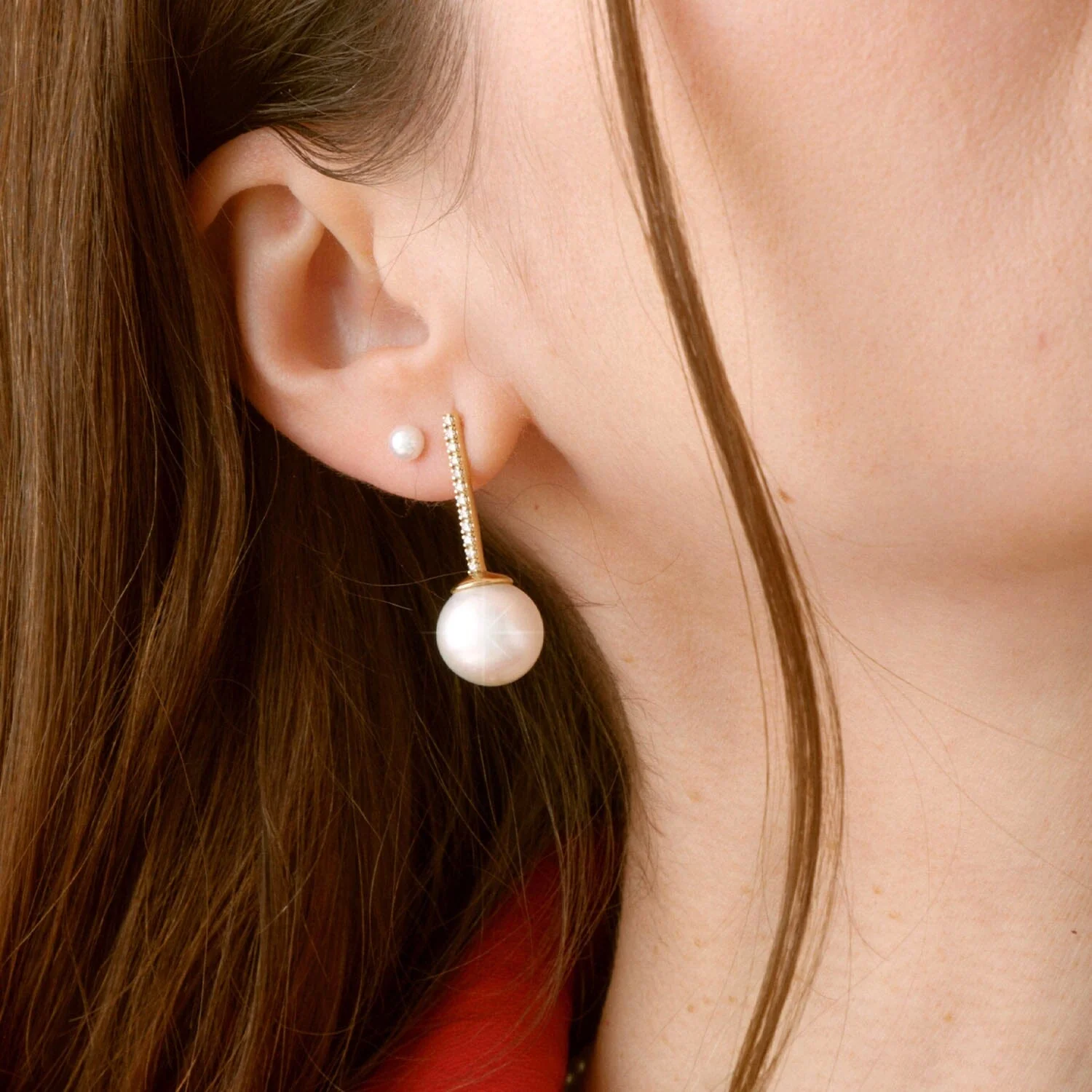 Proud Diamond Pearl Earrings