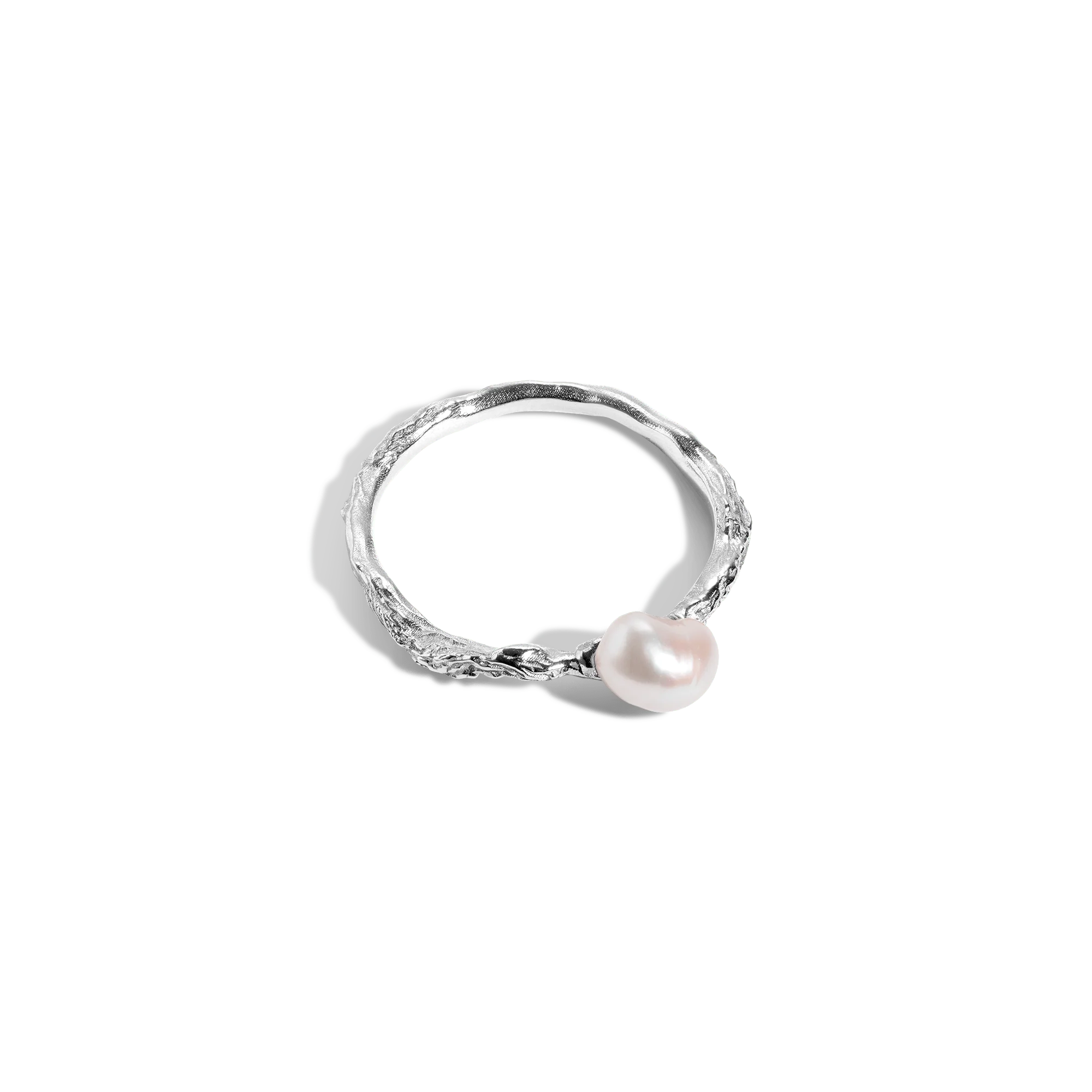 AURATE X KERRY: Venus Organic Pearl Gold Ring