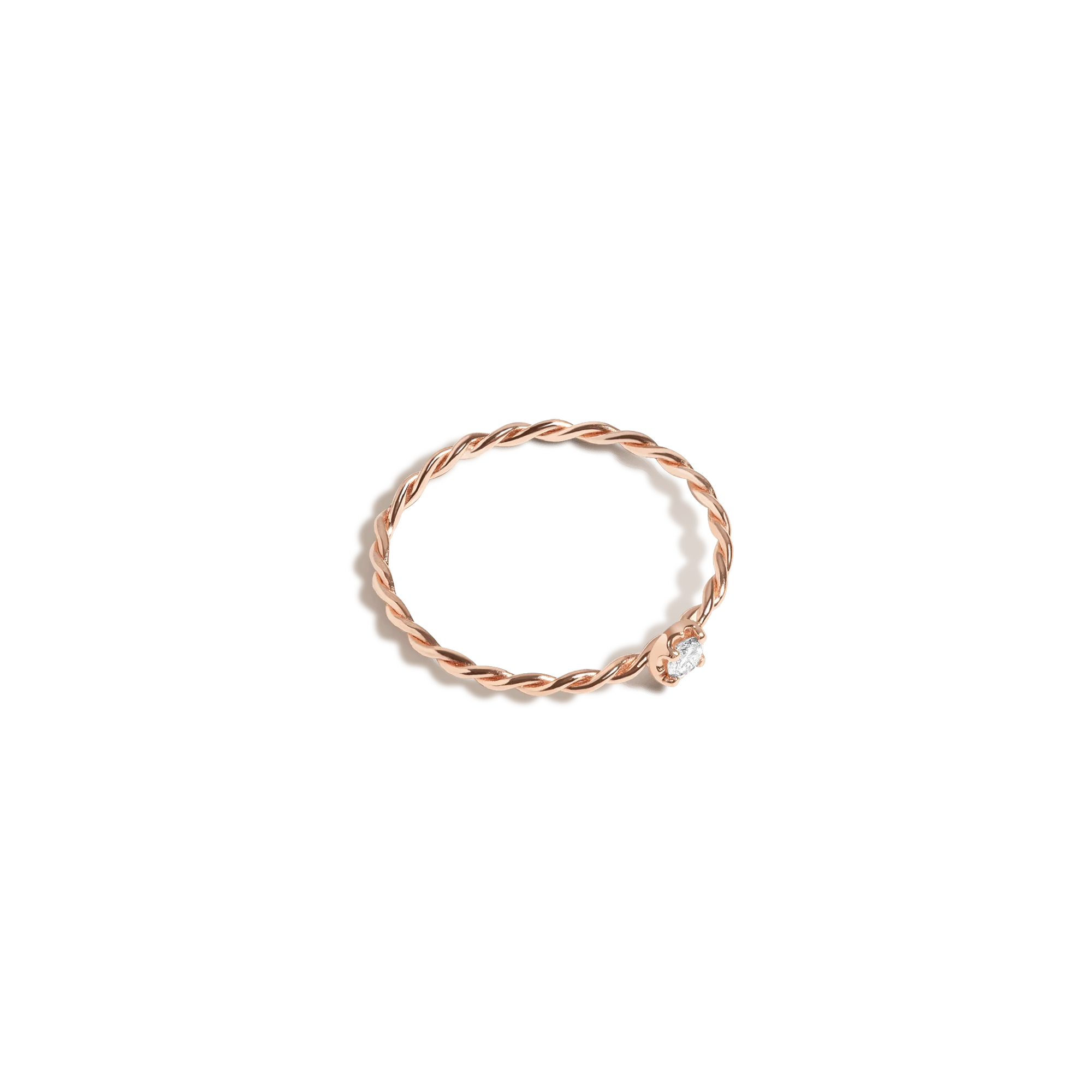 Midi Stackable Twist Diamond Ring