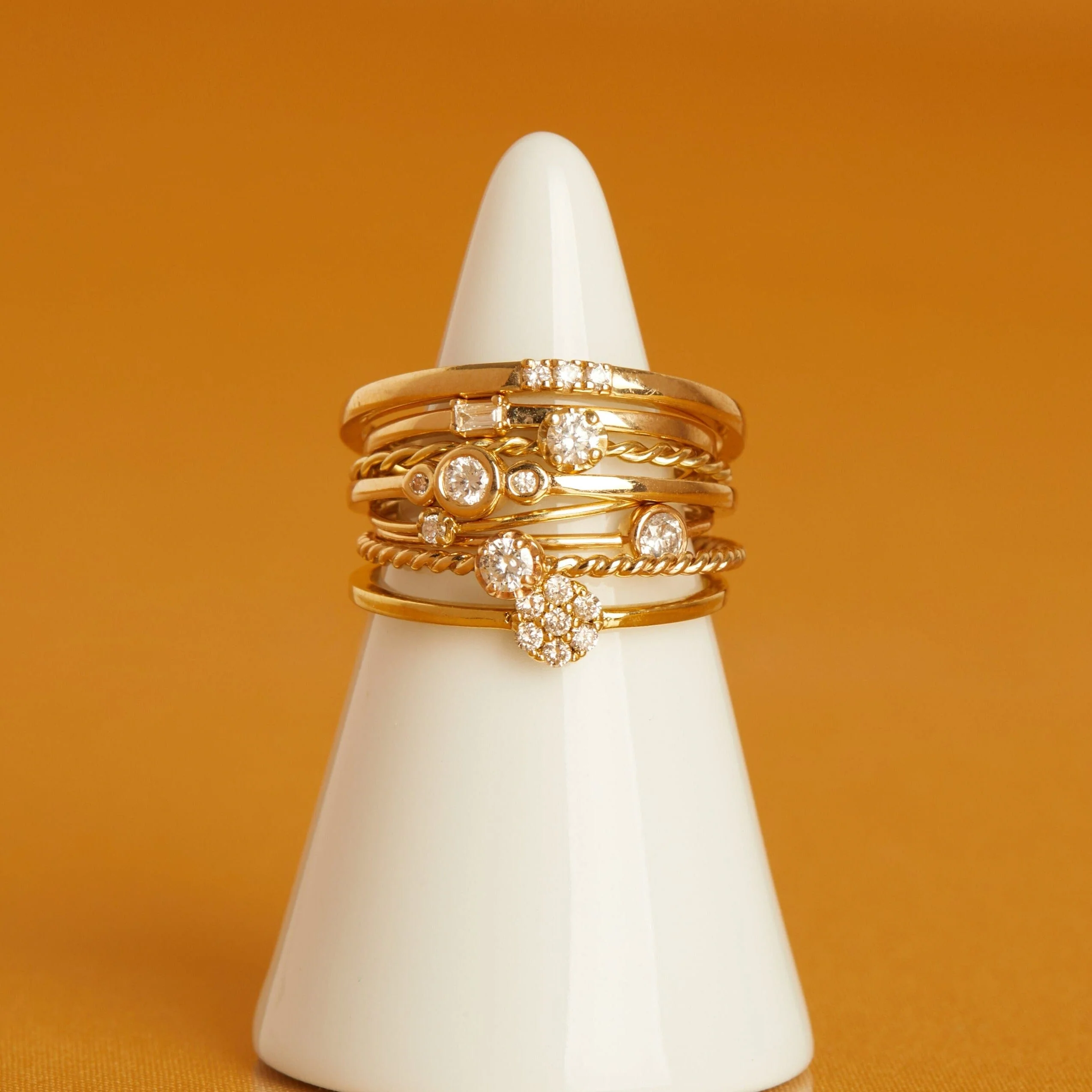 Midi Stackable Twist Diamond Ring