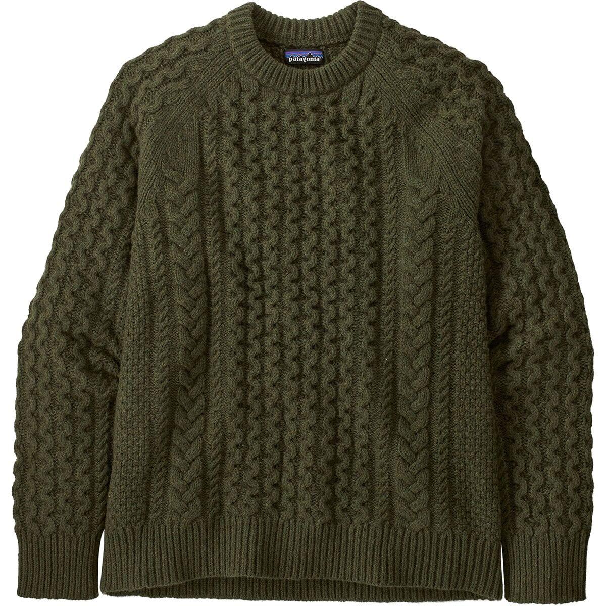 Recycled Wool-Blend Cable Knit Crewneck Sweater - Men's