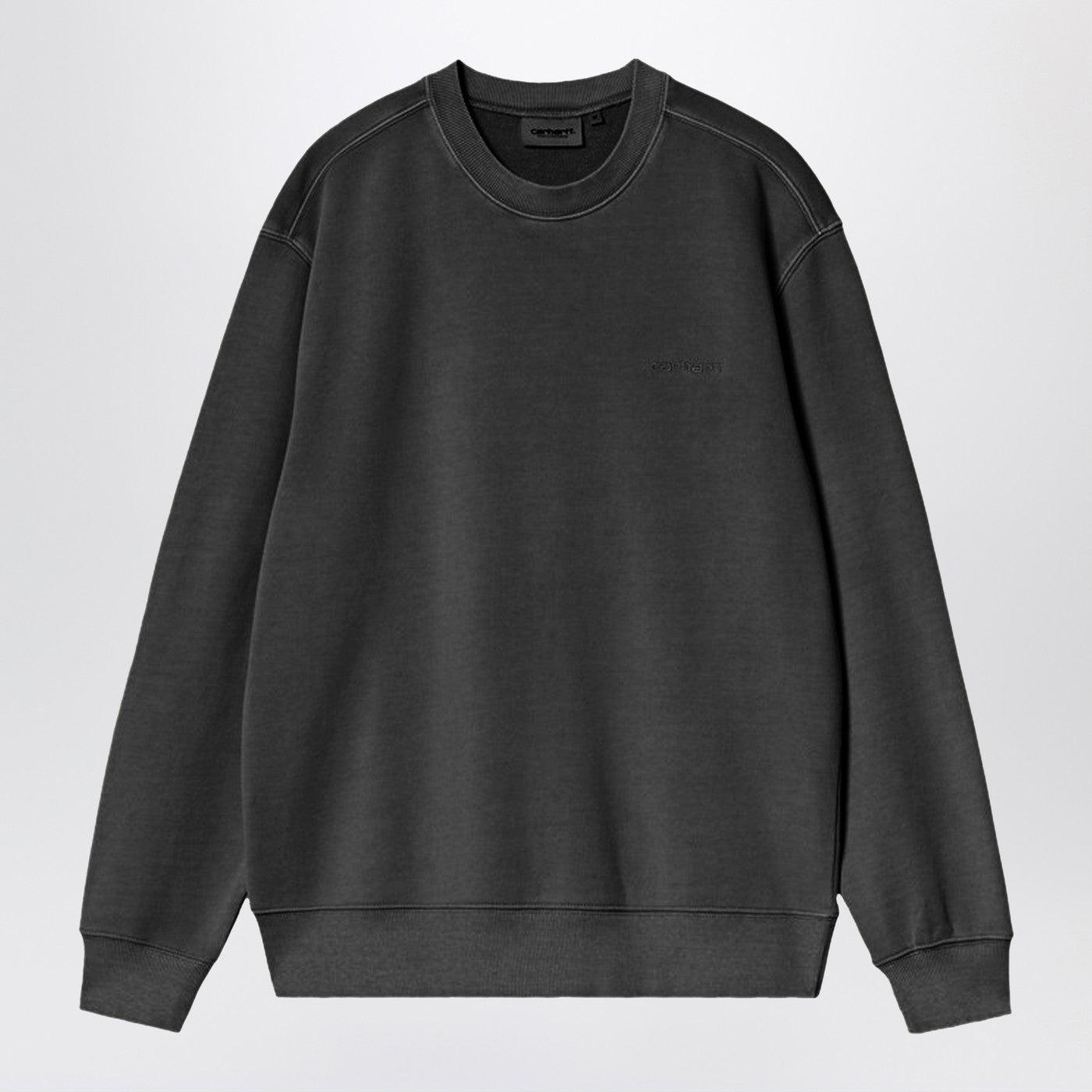 Carhartt Wip Black Washed Cotton Duster Script Sweatshirt