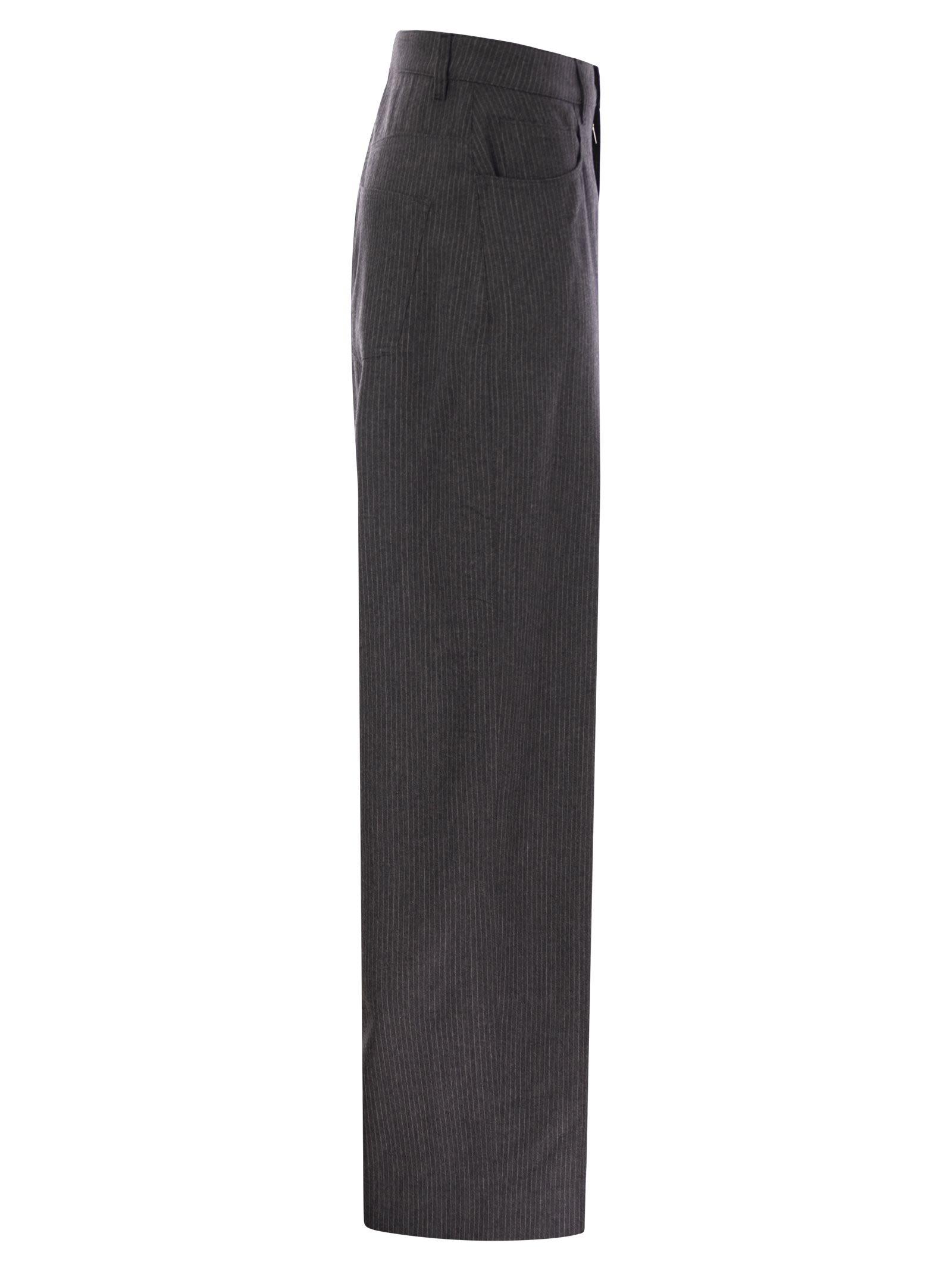 Fabiana Filippi 5 Pocket Virgin Wool Pinstripe Trousers