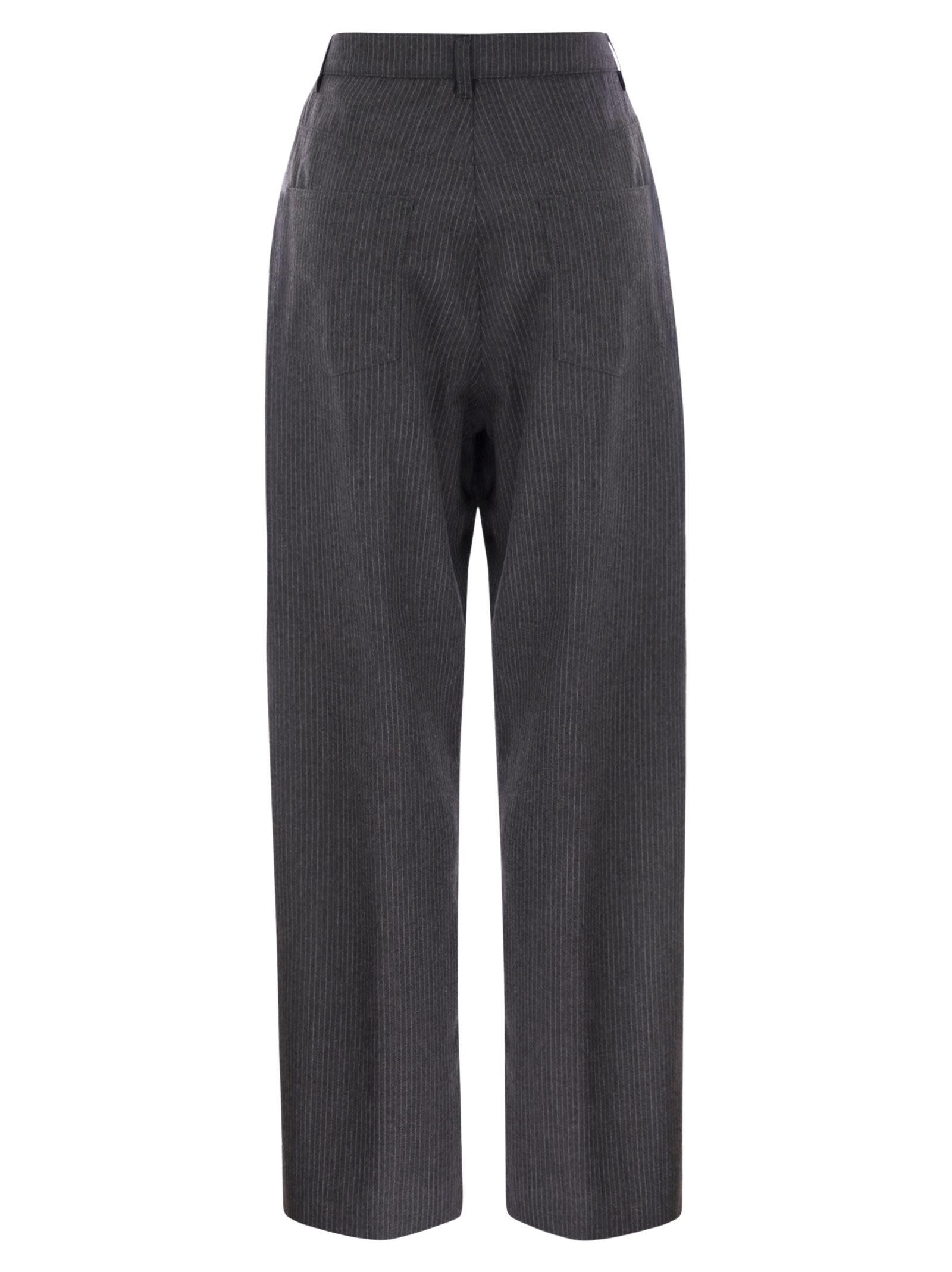 Fabiana Filippi 5 Pocket Virgin Wool Pinstripe Trousers