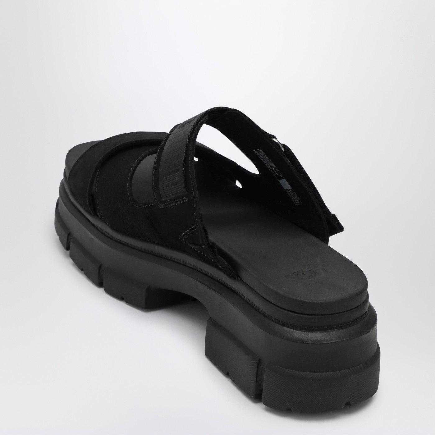 Ugg Black Nubuck And Fabric Ashton Slipper